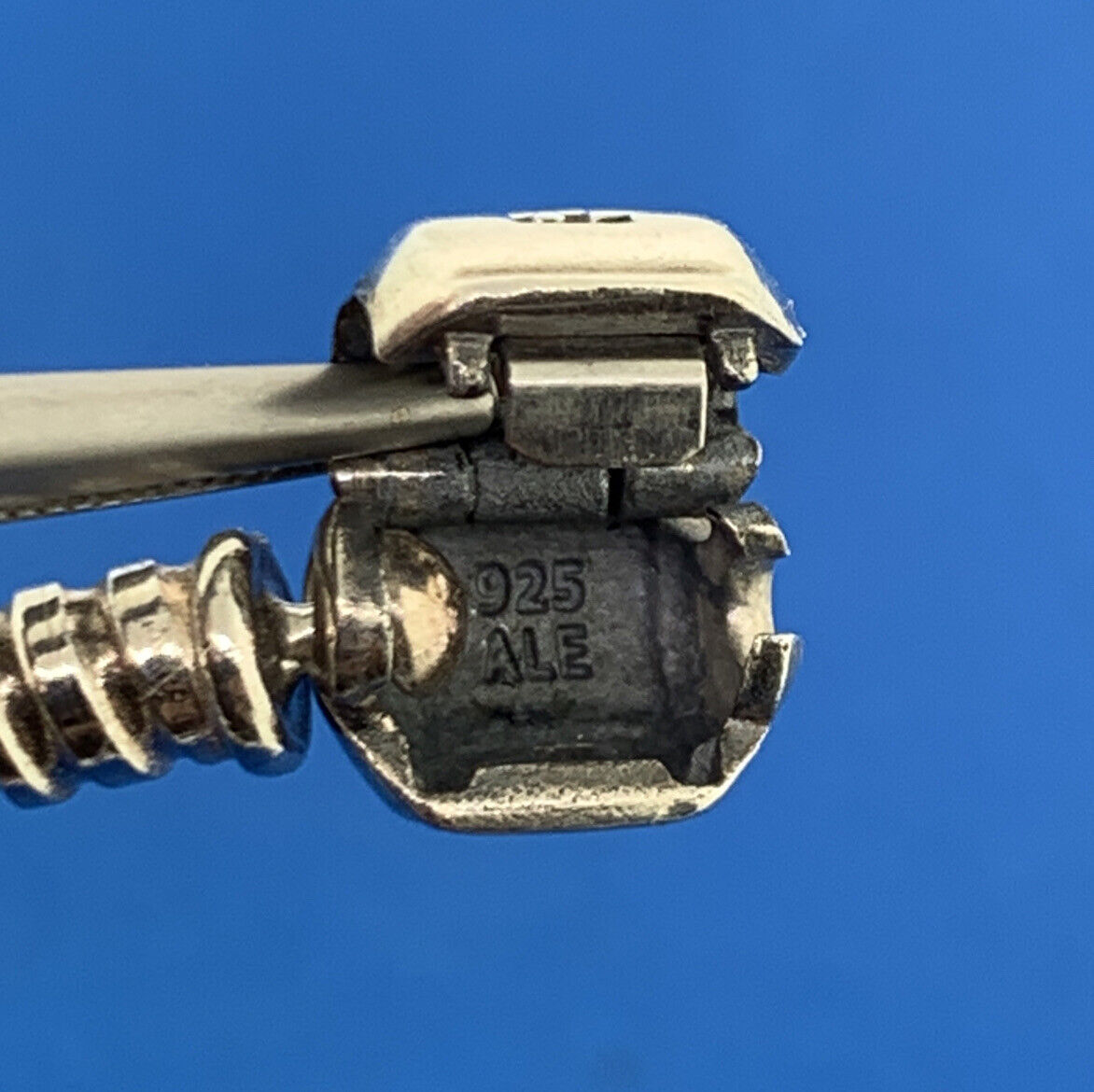 Authentic Pandora Sterling Silver 925 Barrel Clasp Charm Bracelet #590702