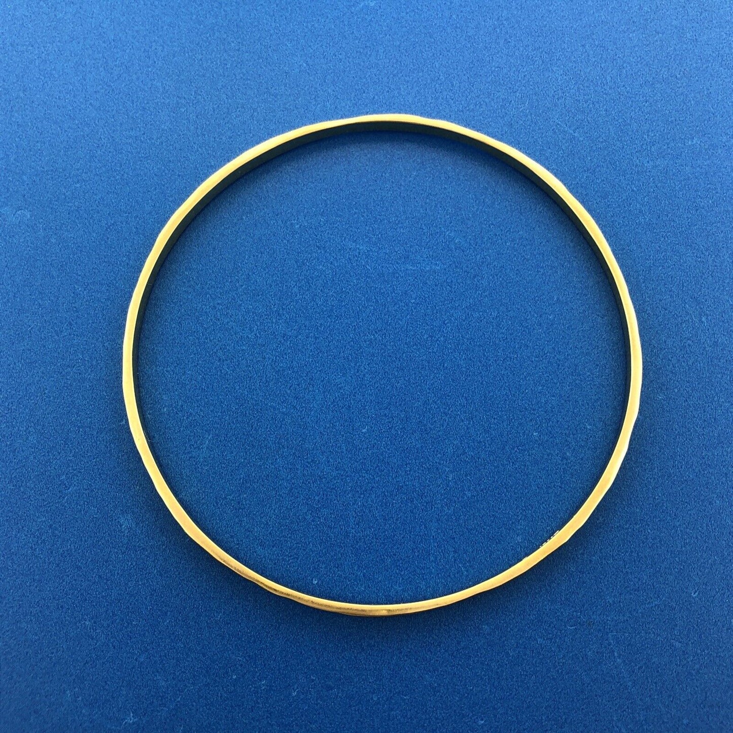 Veronese Italy Sterling Silver Vermeil Hammered Flat Stackable Bangle Bracelet