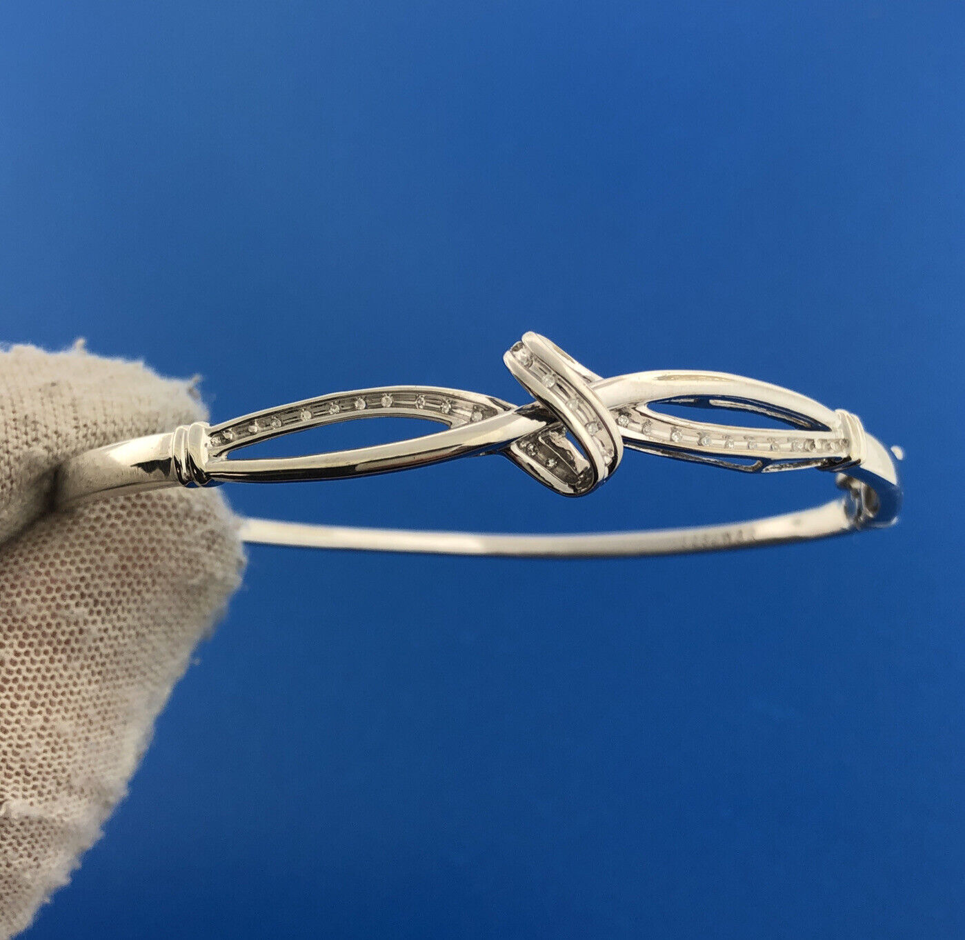 Gordon's Sterling Silver 925 Diamond Bangle Bracelet