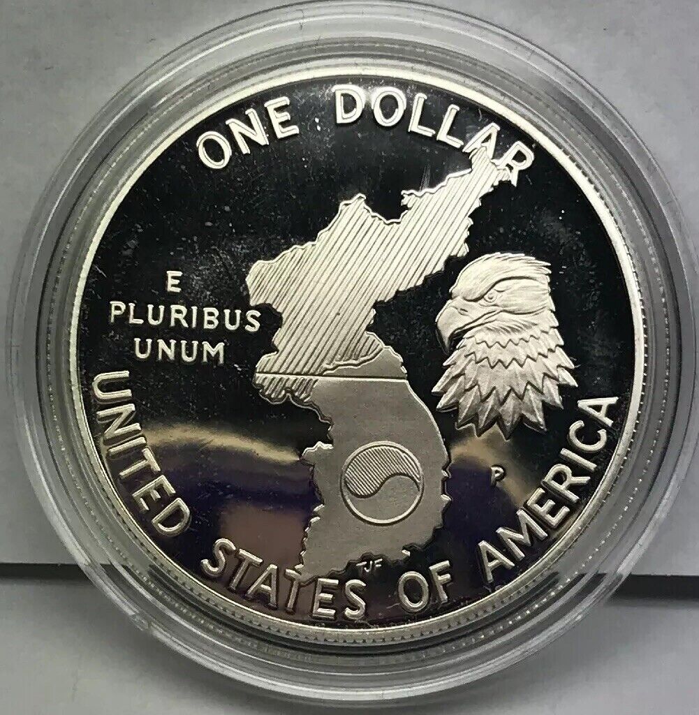1991 P United States Korean War Memorial Proof Silver Dollar OMP/COA