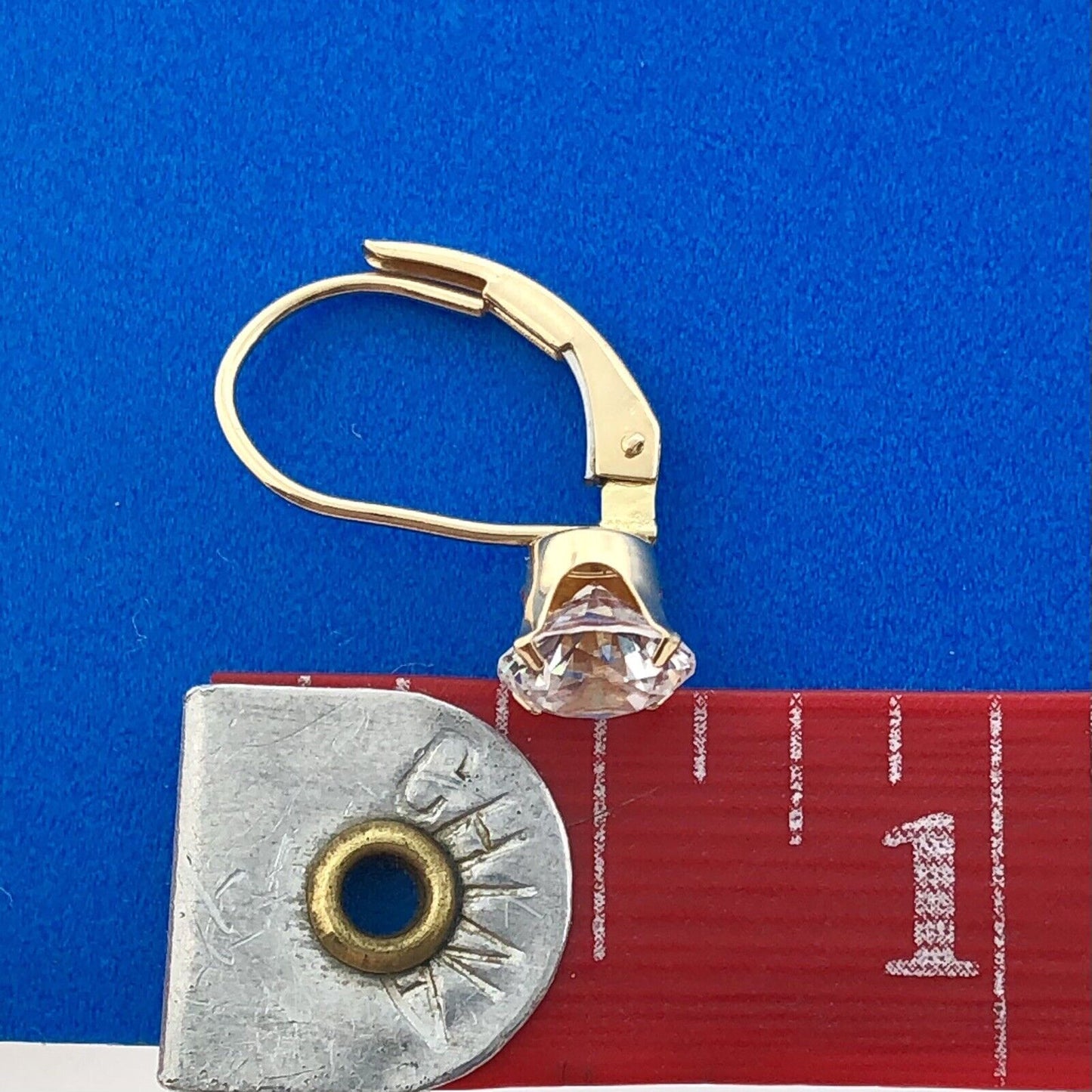 Designer 14k Yellow Gold Sparkling Round CZ Cubic Zirconia Leverback Earrings