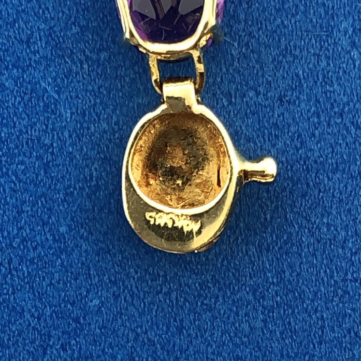 Designer 14K Yellow Gold Oval Amethyst February Statement Tennis Bracelet