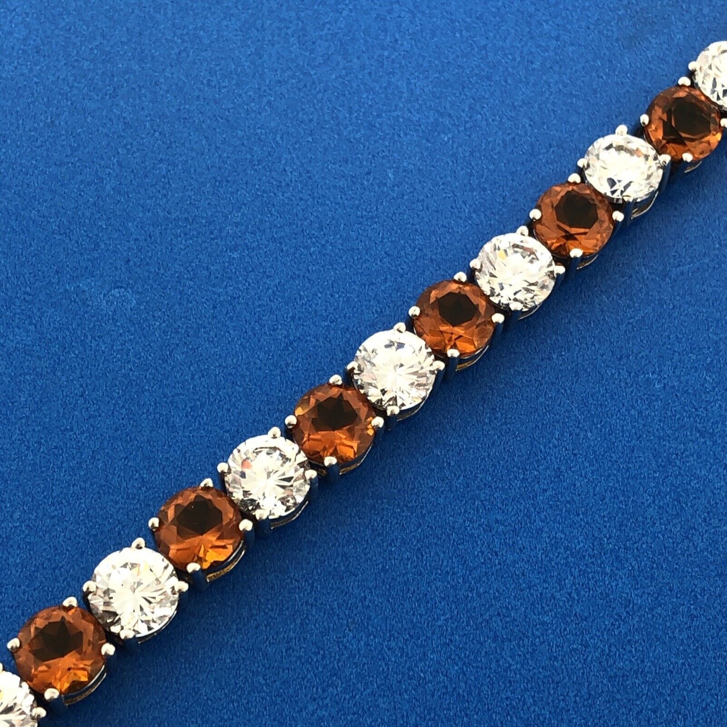 Gorgeous Sterling Silver 925 Cubic Zirconia Statement Go Team Tennis Bracelet