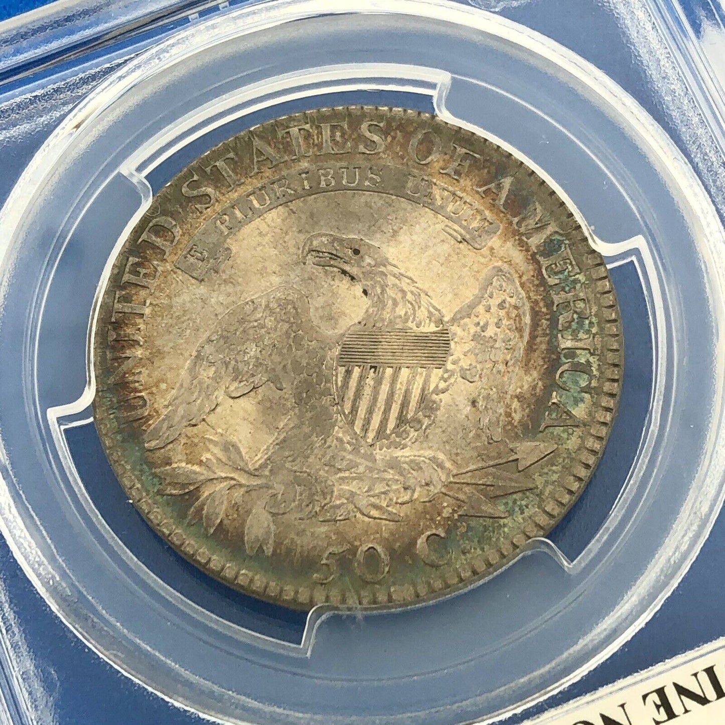 1818 Capped Bust Silver Half Dollar 50c Lettered Edge PCGS Genuine AU Details
