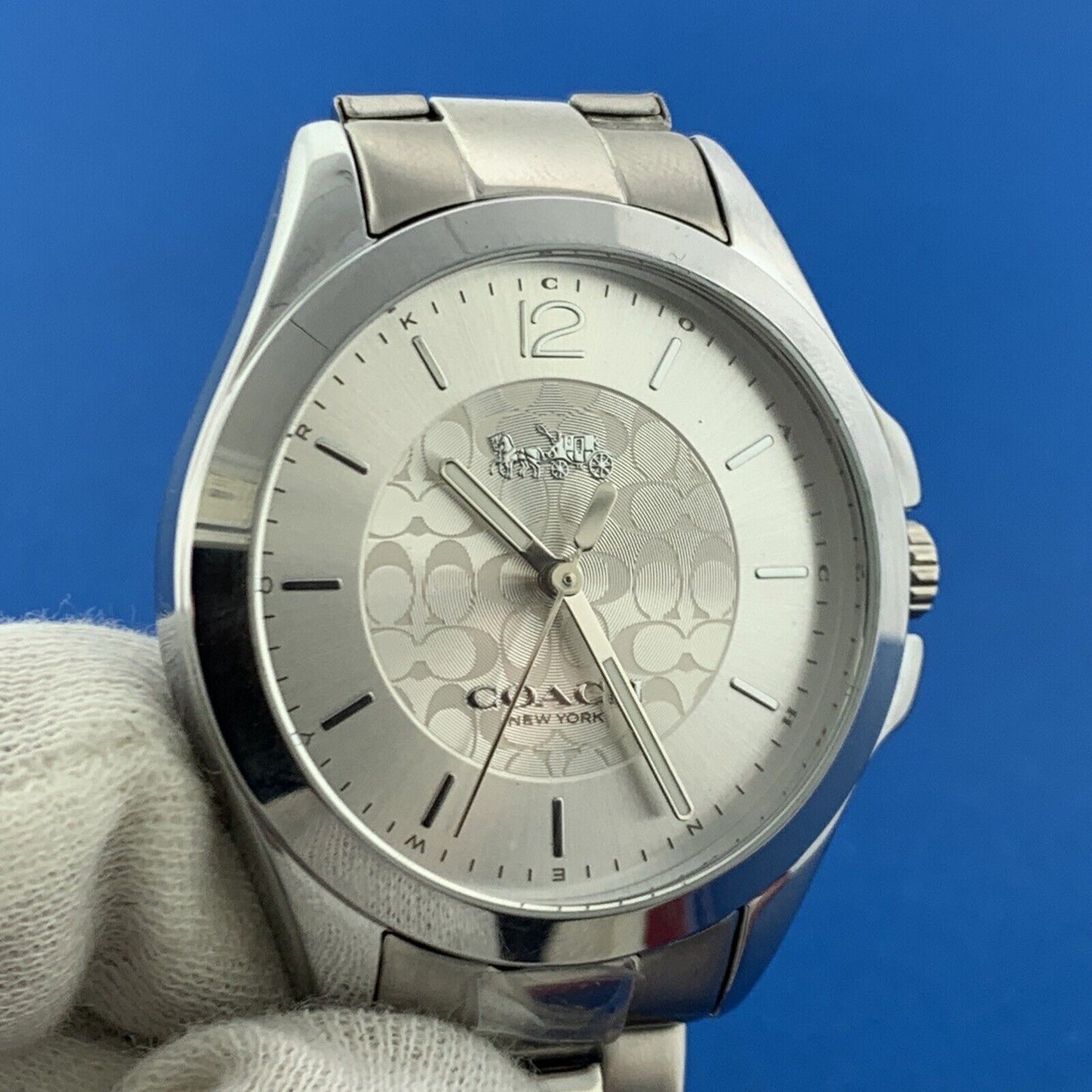 Designer Coach New York 37 mm Stainless Steel Libby Watch w/ Open Cuff Bracelet