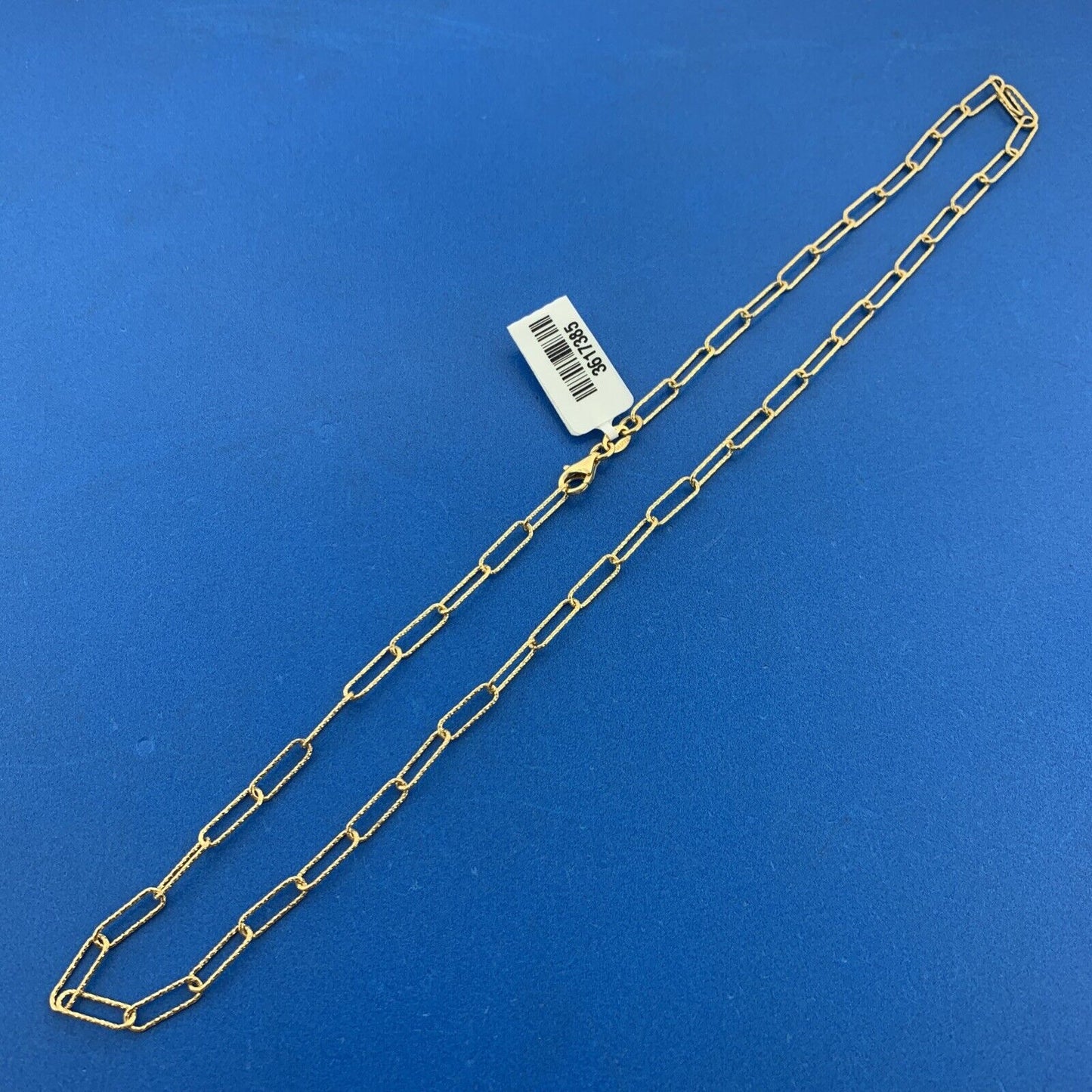 Karizia SPA Italy 925 Sterling Silver Vermeil Gold Tone Paperclip Chain Necklace