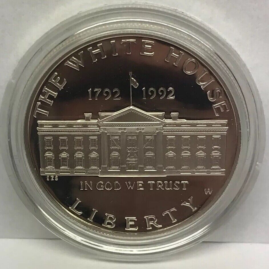1992 W White House 200th Anniversary Commemorative Proof Silver Dollar OMP/COA