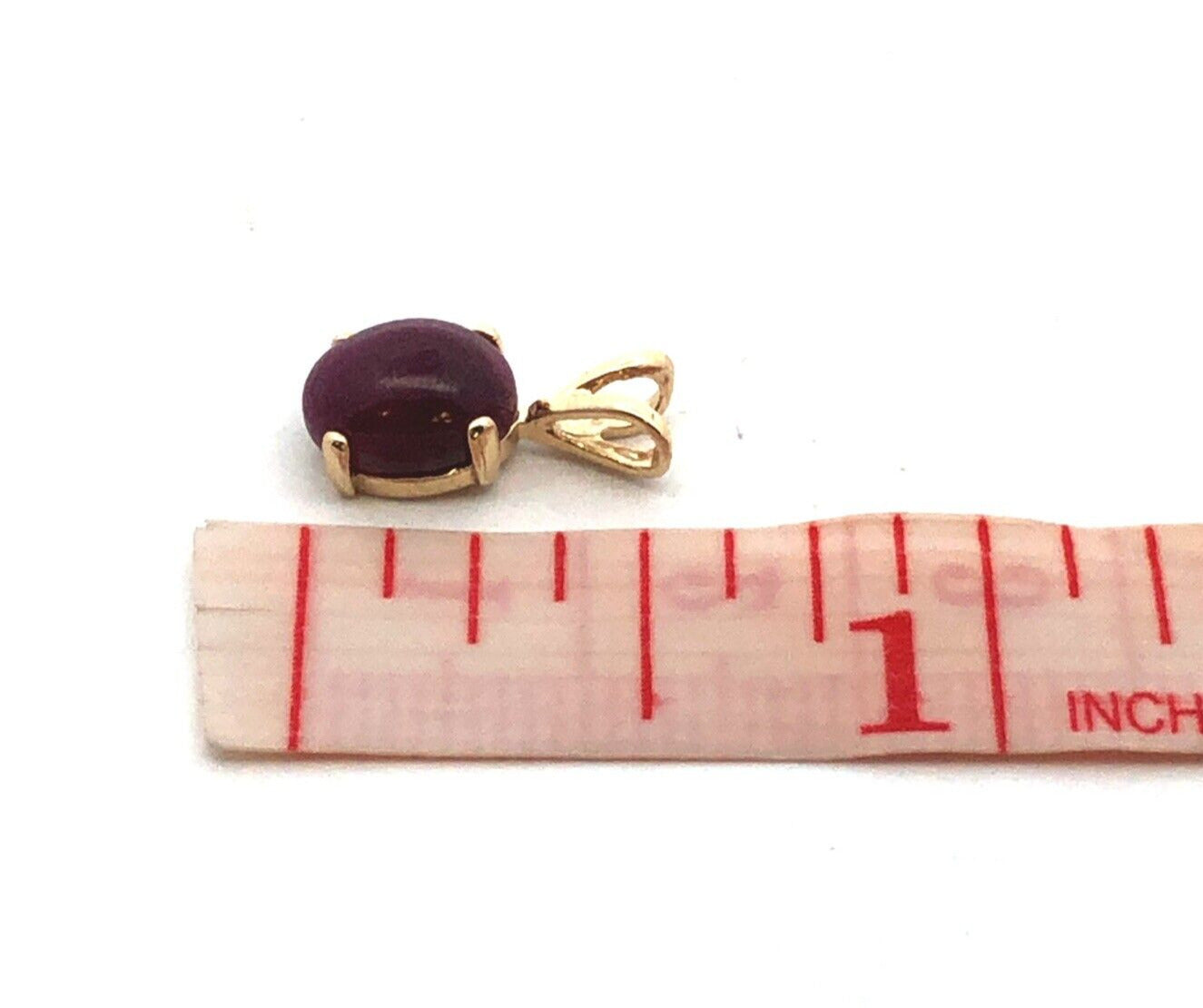 Designer 14K Yellow Gold Oval Purple Ruby Solitaire Pendant