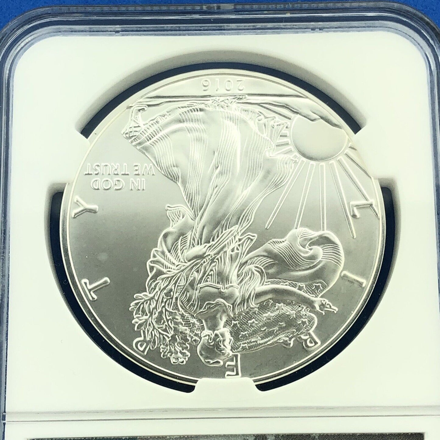 2016 W Burnished Silver Eagle Lettered Edge Early Release 30th Anniv NGC MS70
