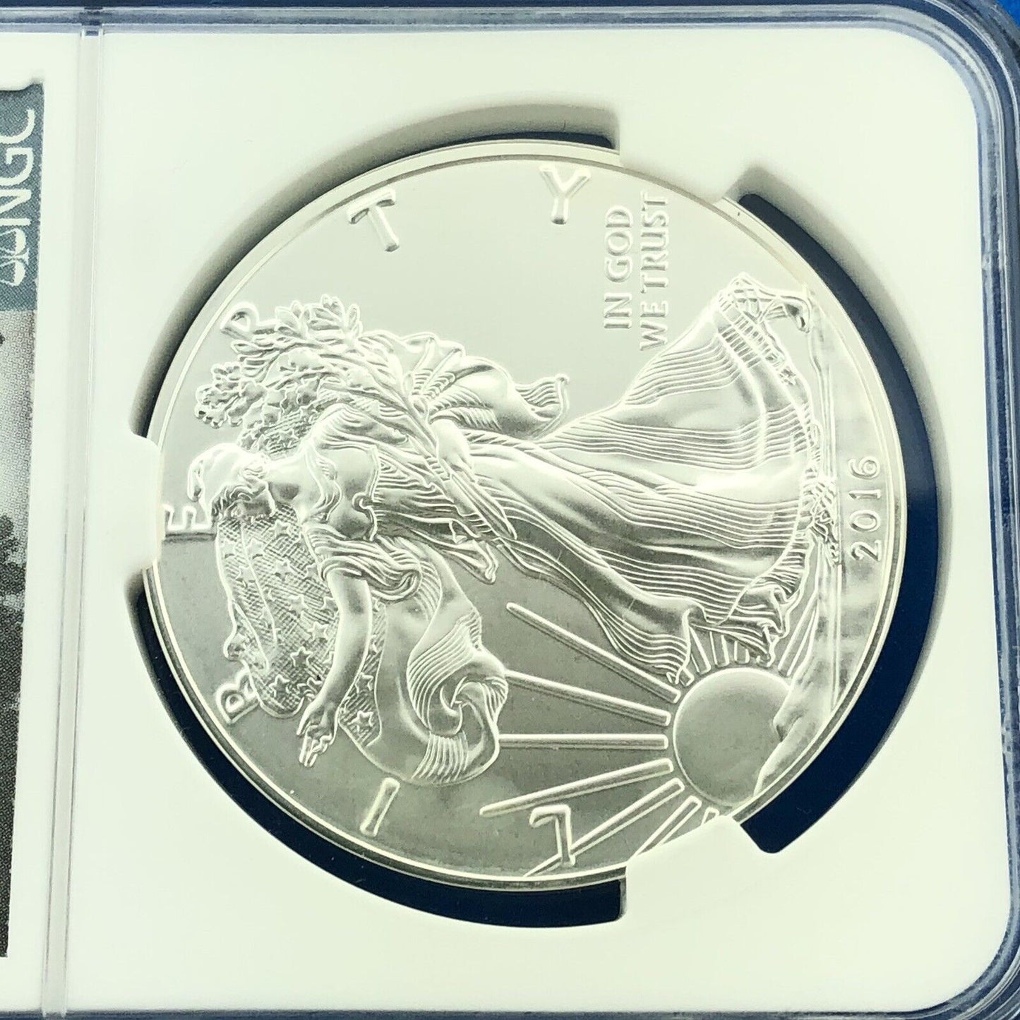 2016 W Burnished Silver Eagle Lettered Edge Early Release 30th Anniv NGC MS70