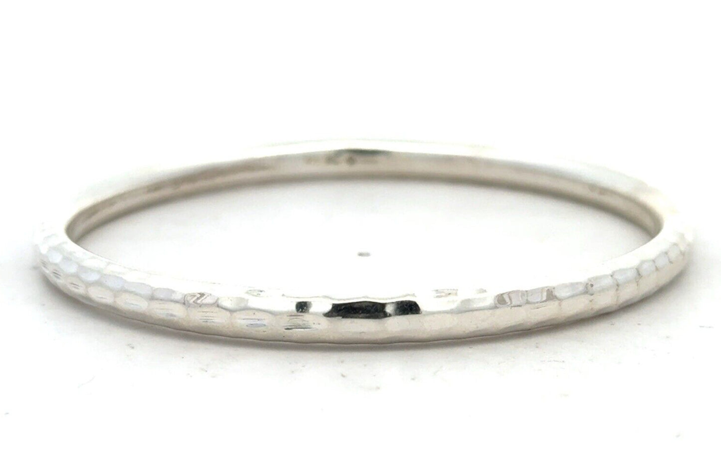 Silpada 925 Sterling Silver Hammered Textured Round Stackable Bangle Bracelet