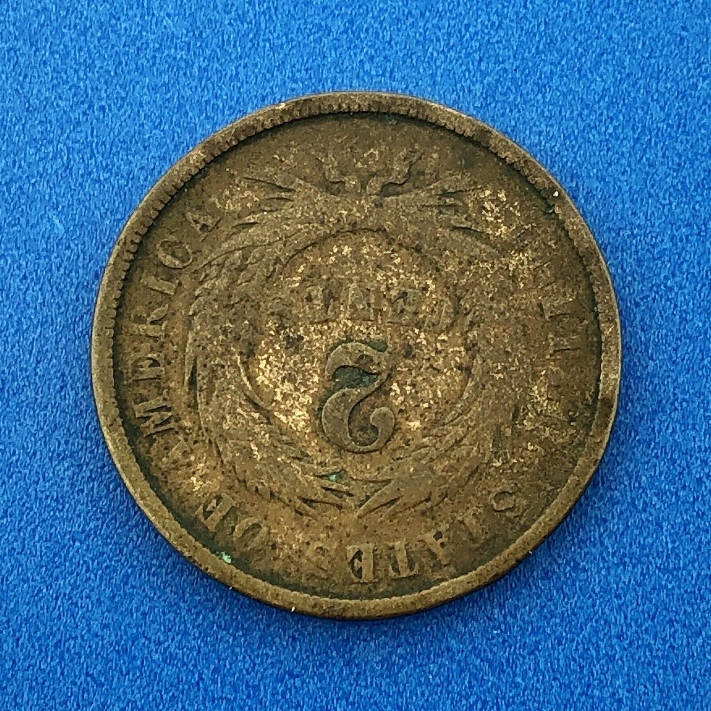 1865 P United States Bronze Two Cent Piece $.02 2c Philadelphia Mint Coin