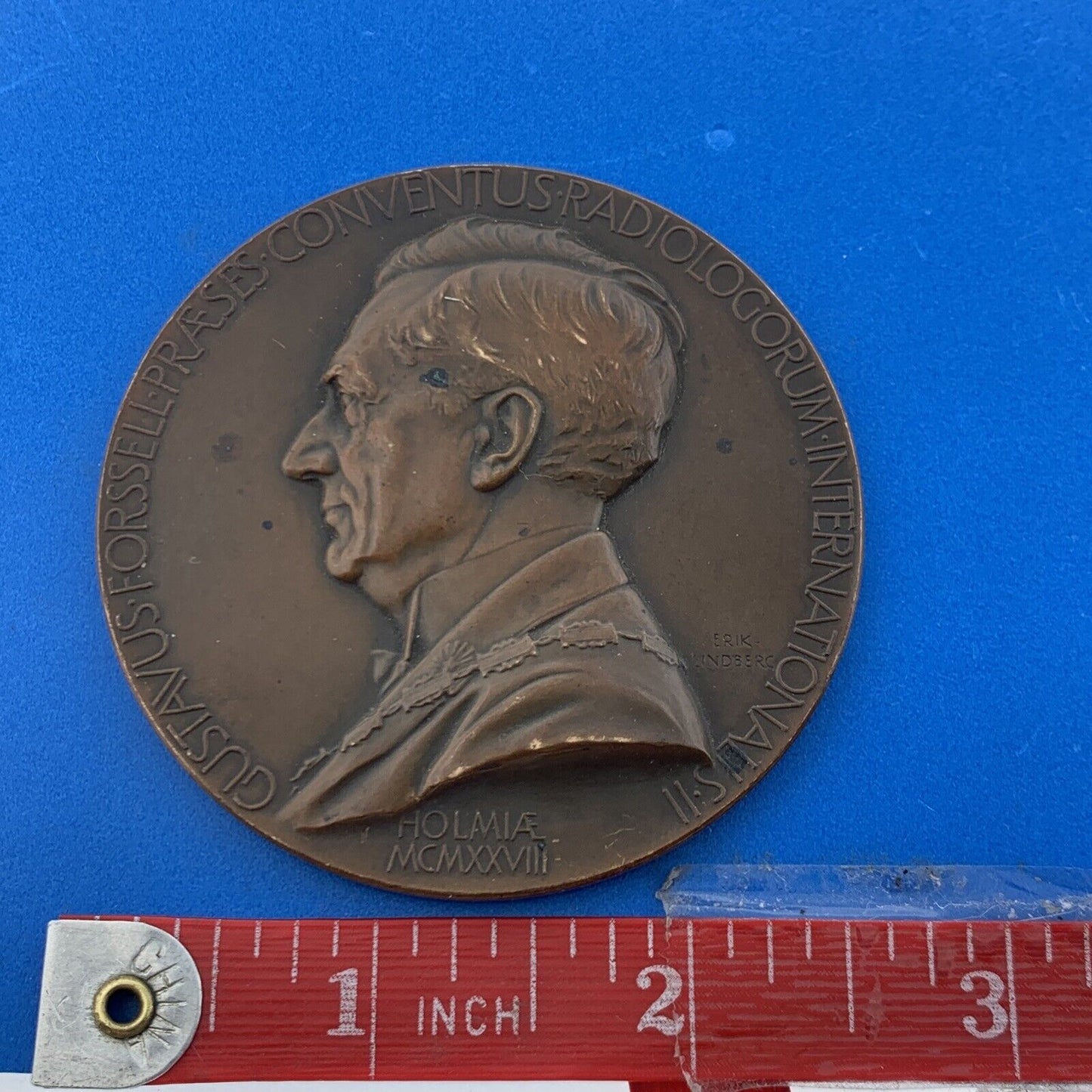 1928 Erik Lindberg Bronze 2nd International Radiology Convention Award Medal