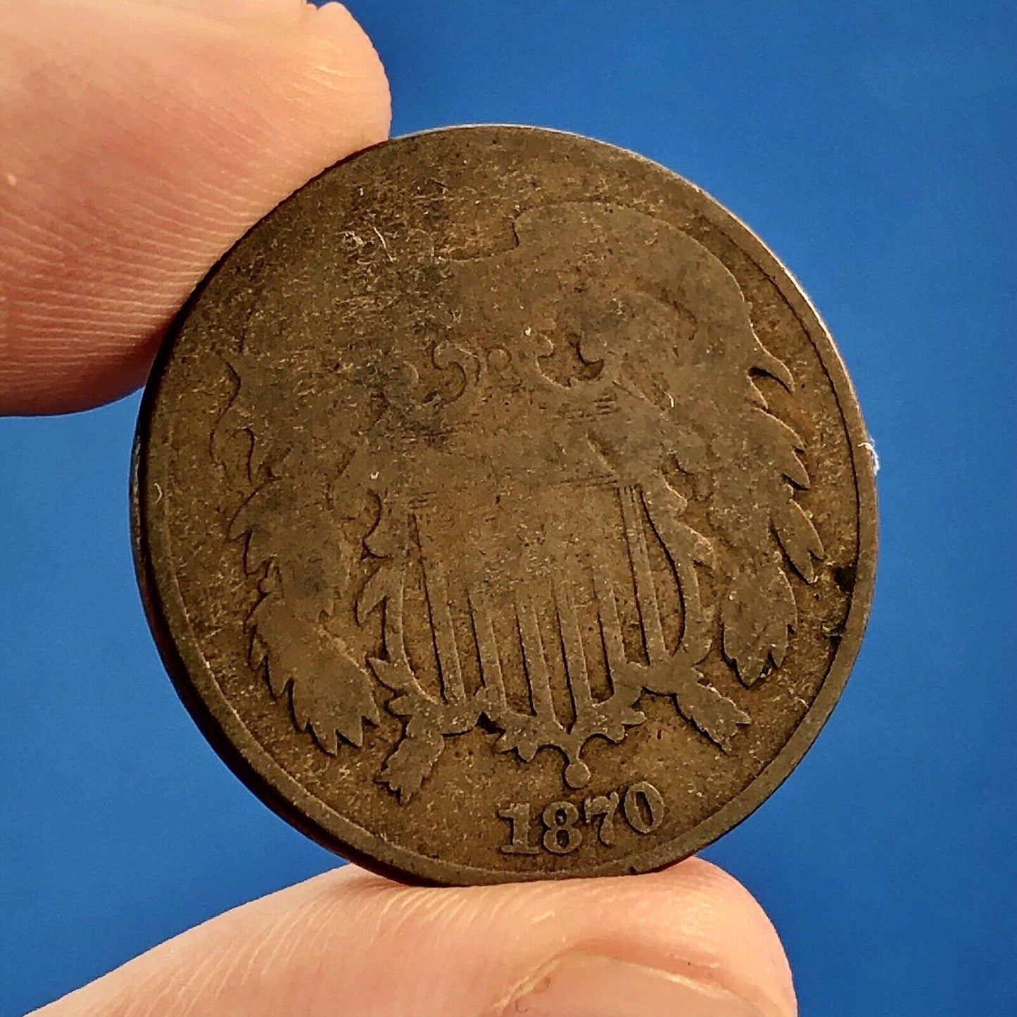 1866 P Bronze Two-Cent Piece Three Coin Mixed Date Union Shield Philadelphia Lot