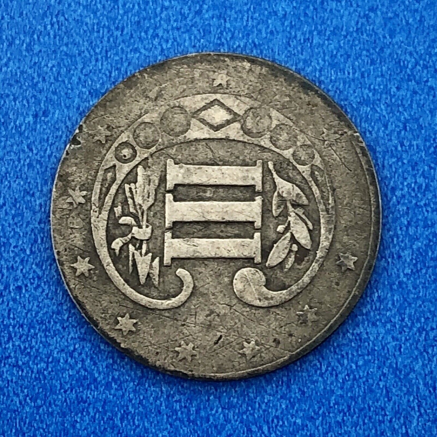 1857 P 3 Cent Silver Three Cent Piece Trime Better Key Philadelphia Mint Coin