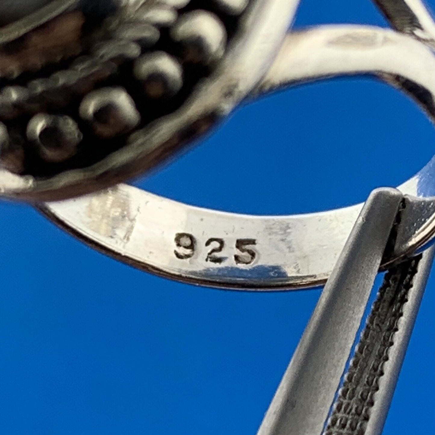 Designer 925 Sterling Silver Labradorite Cabochon Balinese Style Cocktail Ring