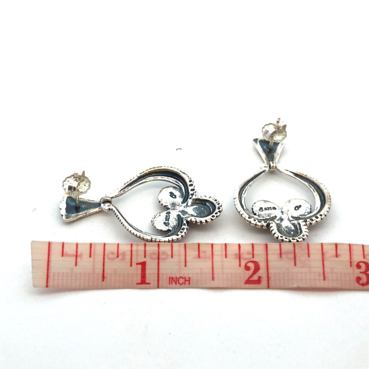 Native American Carolyn Pollack Sterling Silver Multi Gemstone Dangle Earrings