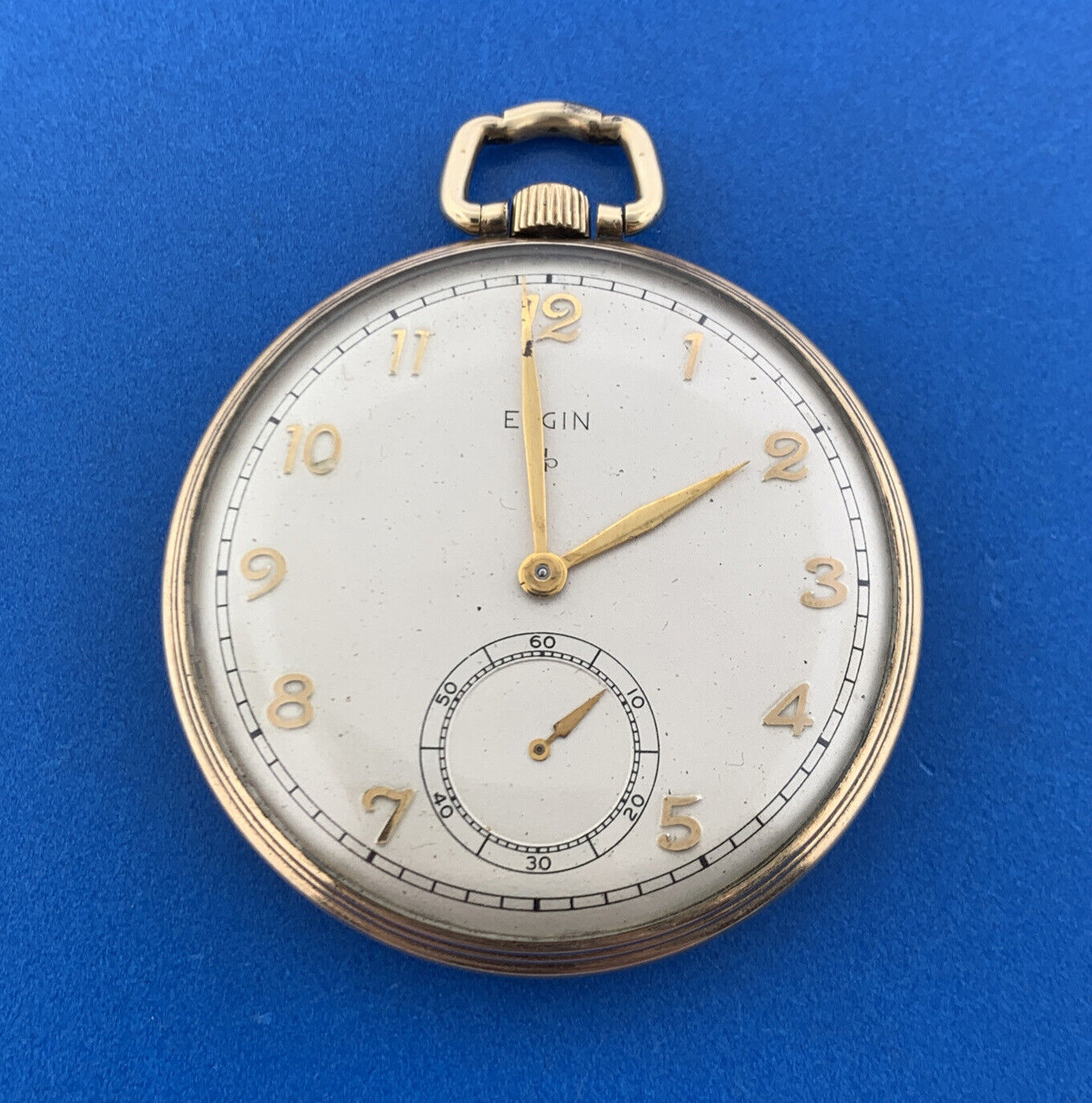 1950 Mid Century Elgin 10K Rolled Gold Grade 546 Model 5 Working Pocket Watch