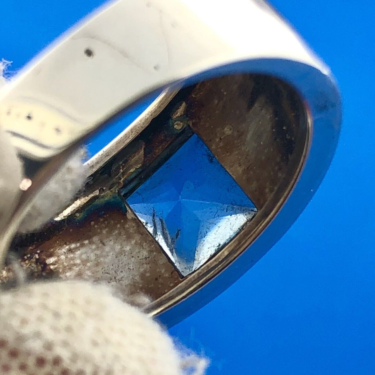 Designer IPS Sterling Silver 925 Princess Tourmaline Tapered Dome Ring Size 7.5