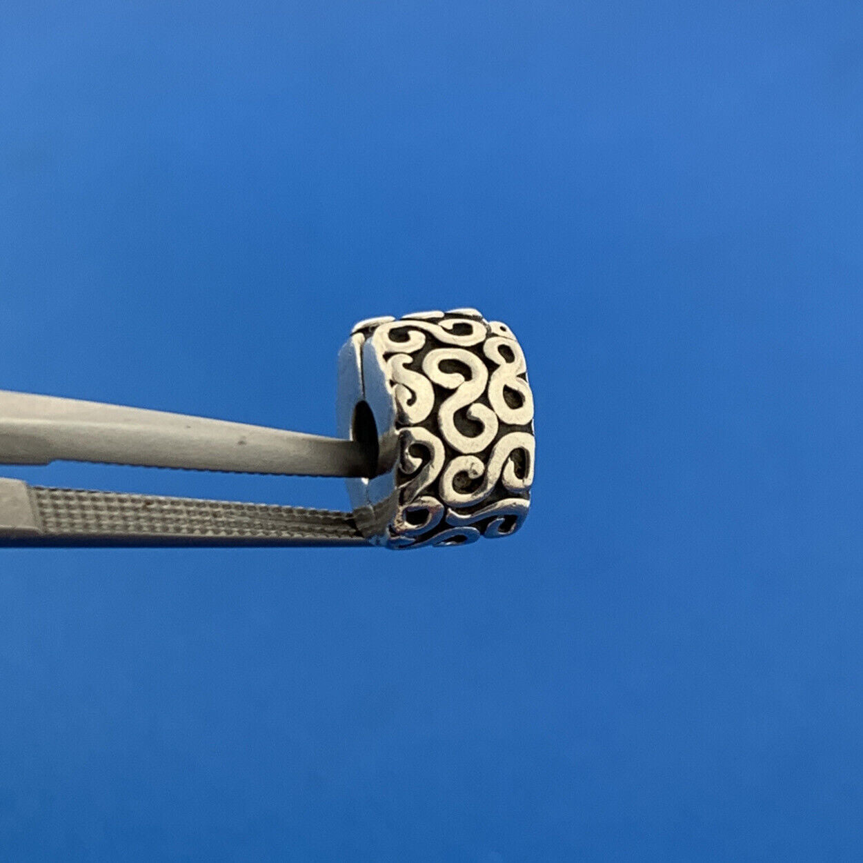 Authentic PANDORA 925 Sterling Silver FANCY S 790388 Slide Bracelet Clip Charm