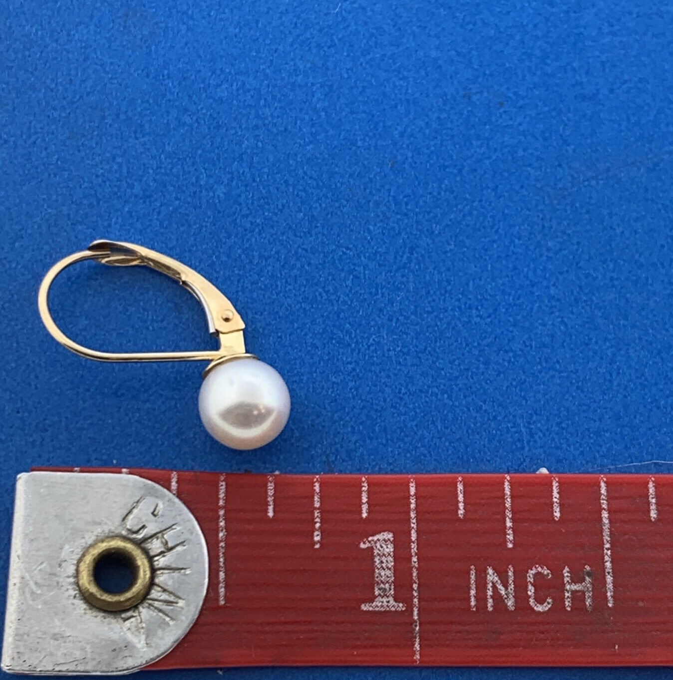 Lovely 14K Yellow Gold Pearl June Wedding Anniversary Leverback Drop Earrings