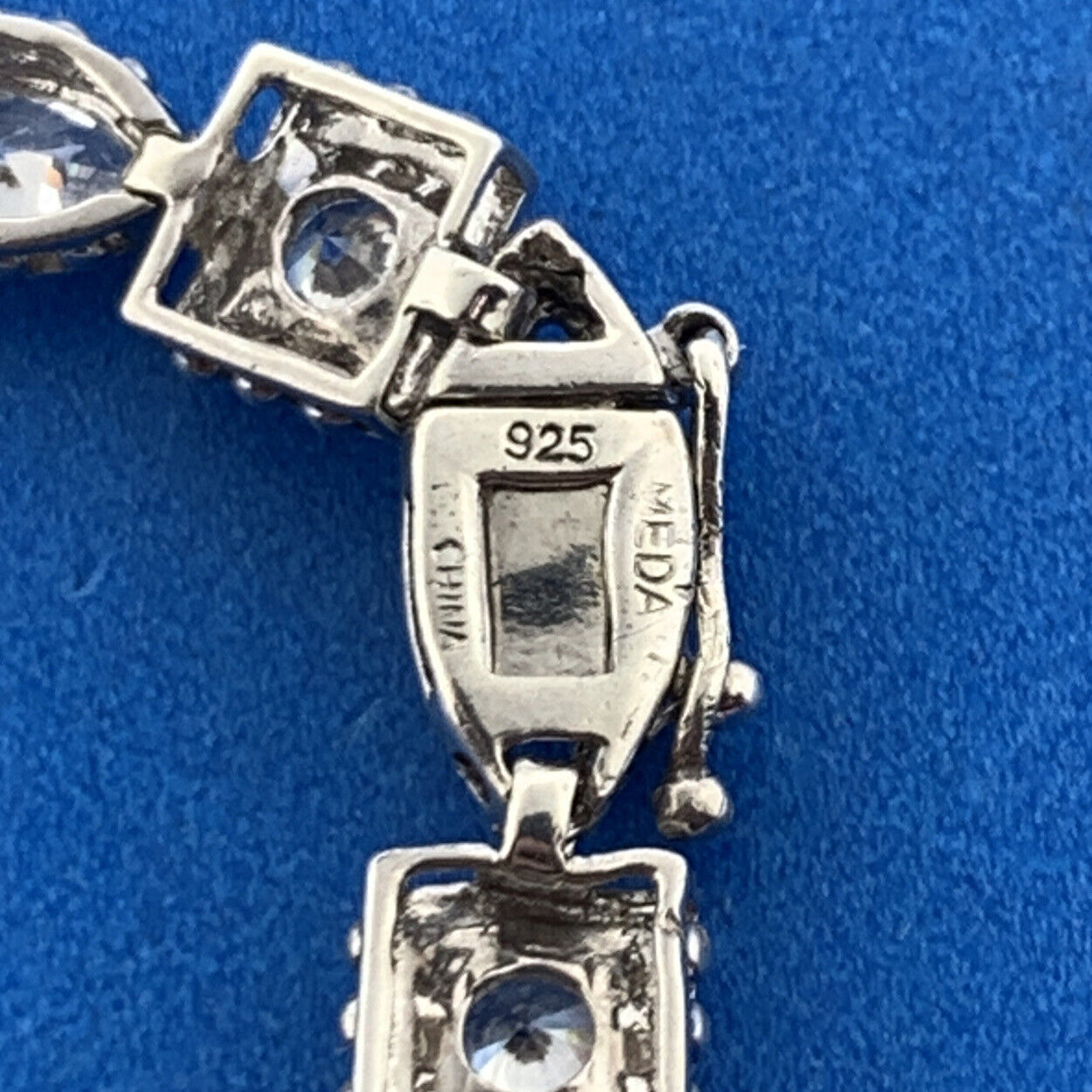 Designer 925 Sterling Silver Round & Marquise Cubic Zirconia CZ Tennis Bracelet