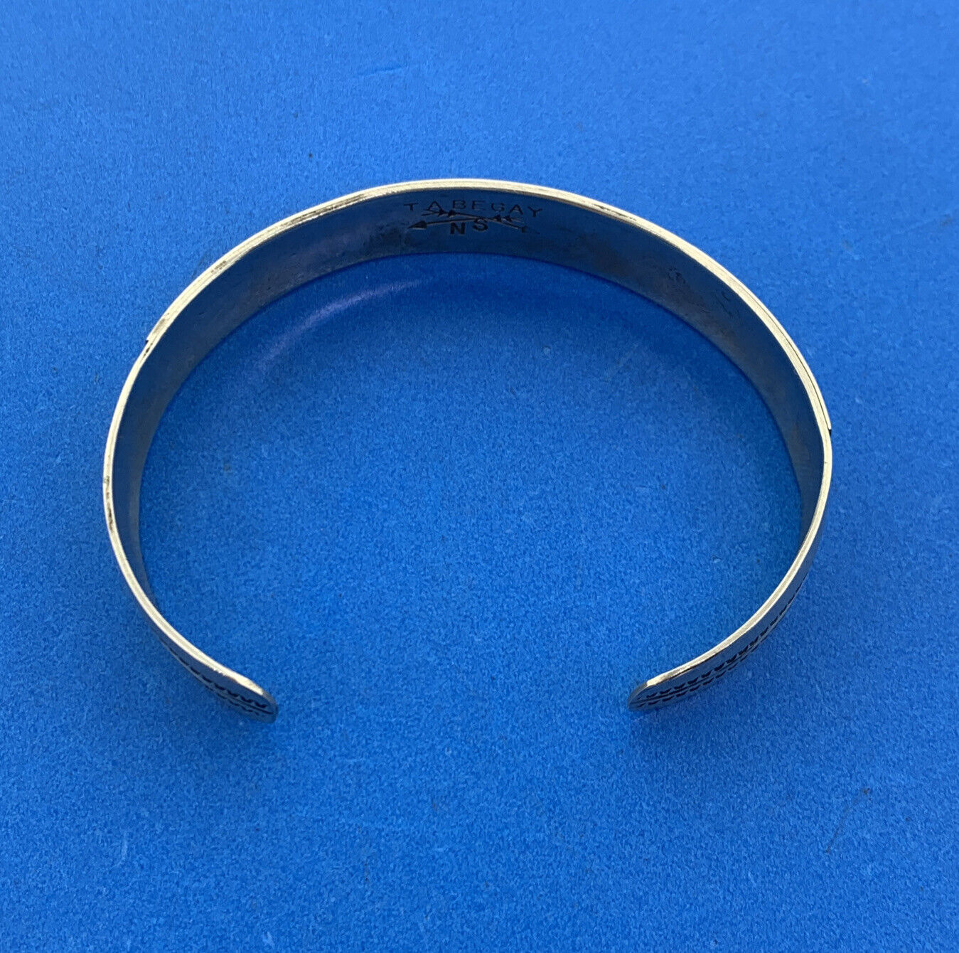 Native American T A Begay Navajo Silver Toned Storyteller Cuff Bracelet