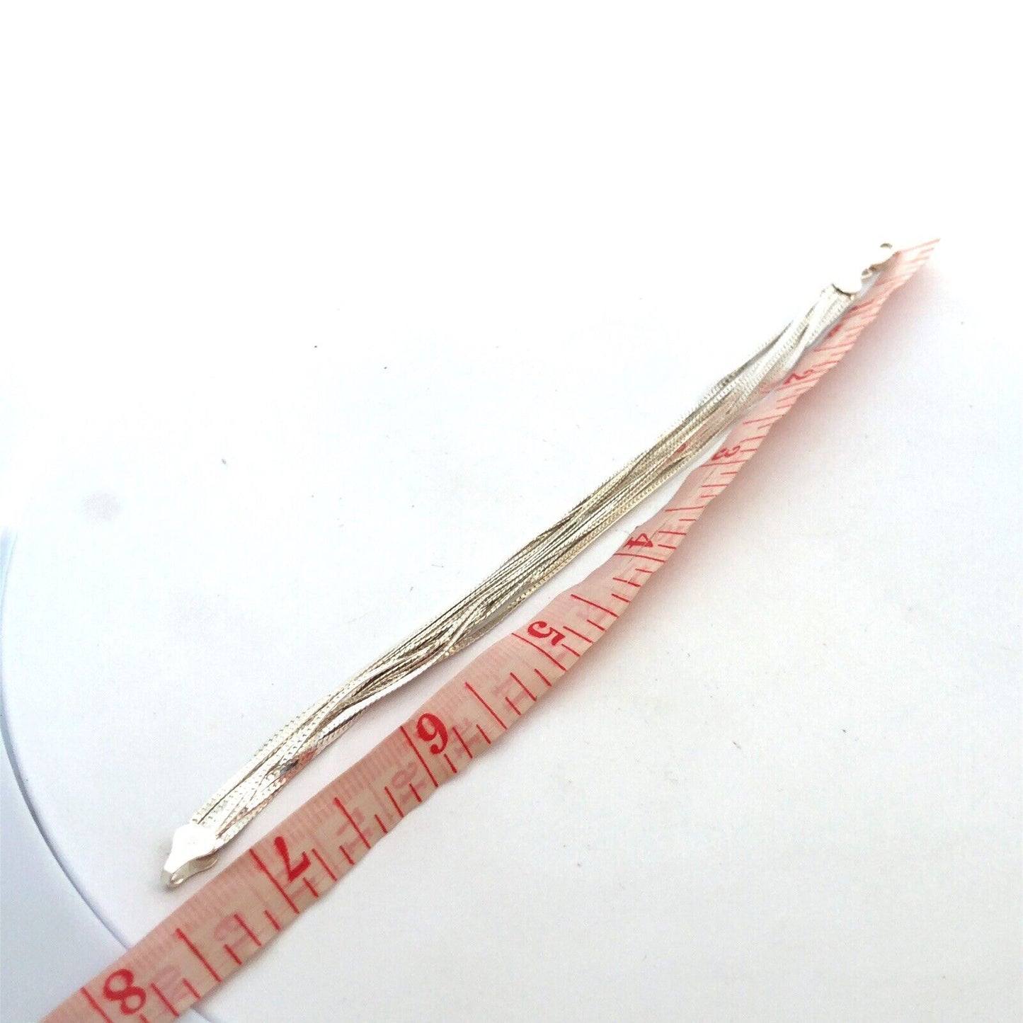 Designer IBB 925 Sterling Silver Herringbone Multi-Strand Layered Chain Bracelet