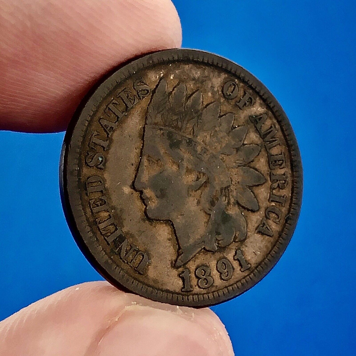 1891 Indian Head One Cent Penny Type 3 Bronze Better Key Philadelphia Coin
