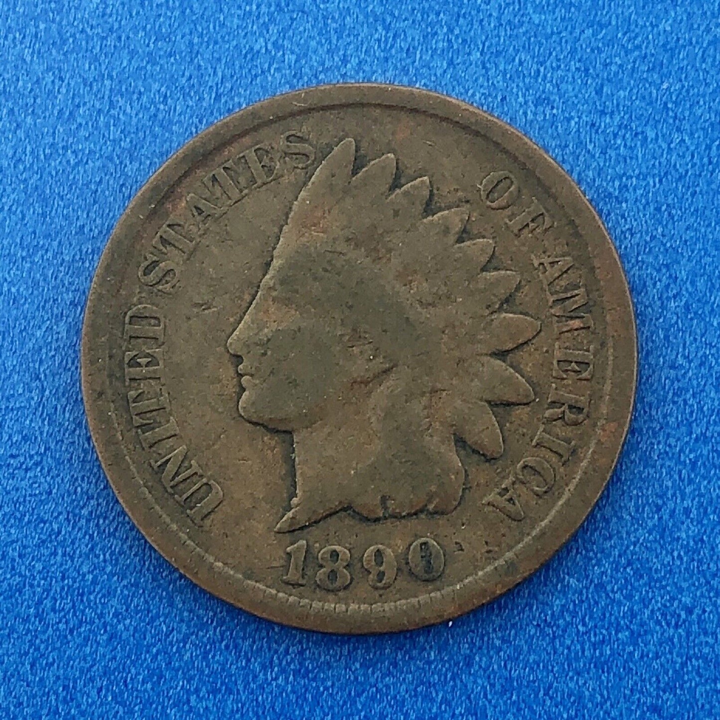 1890 Indian Head One Cent Penny Type 3 Bronze Better Key Philadelphia Coin