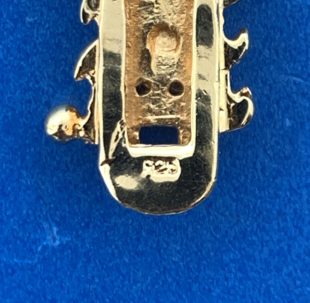 Designer 925 Sterling Silver Vermeil Gold Diamond Statement Tennis Bracelet