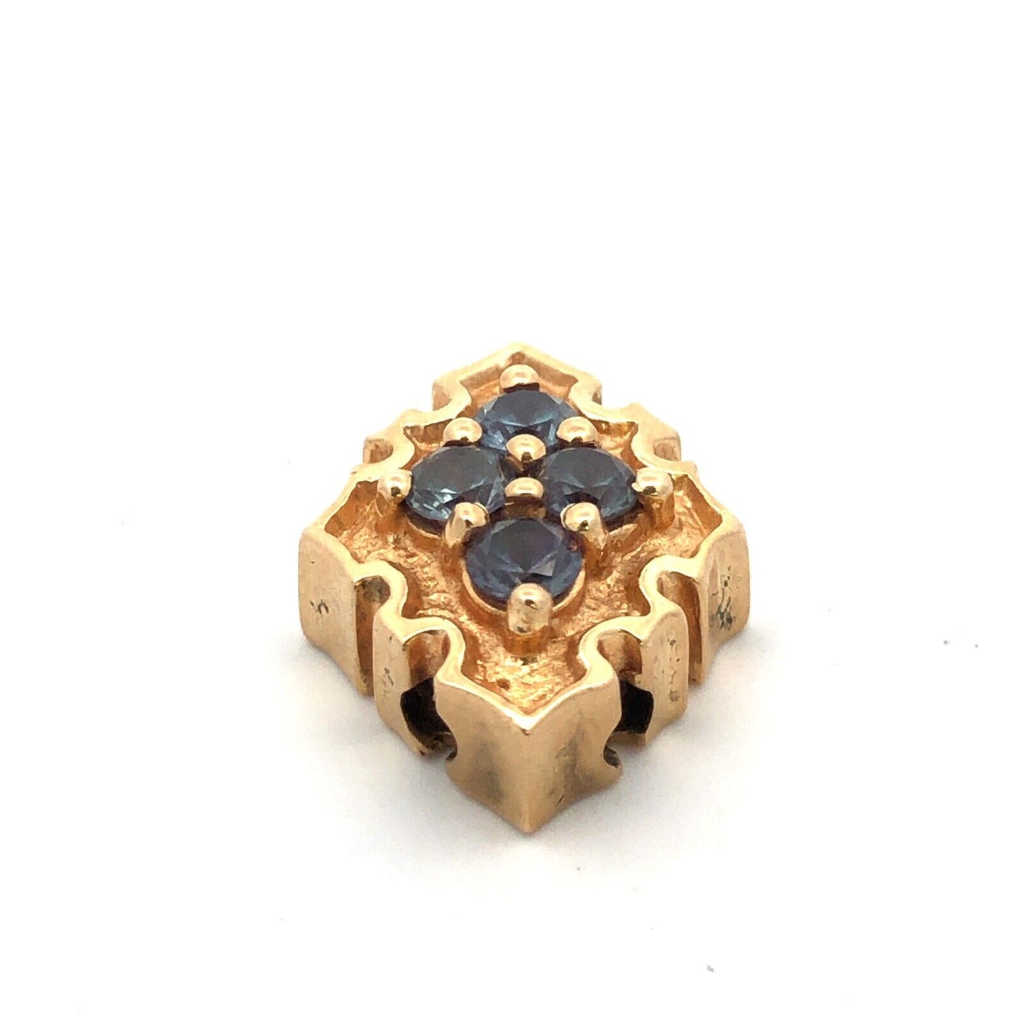 Designer 14K Yellow Gold Topaz Anniversary Slide Bracelet Charm