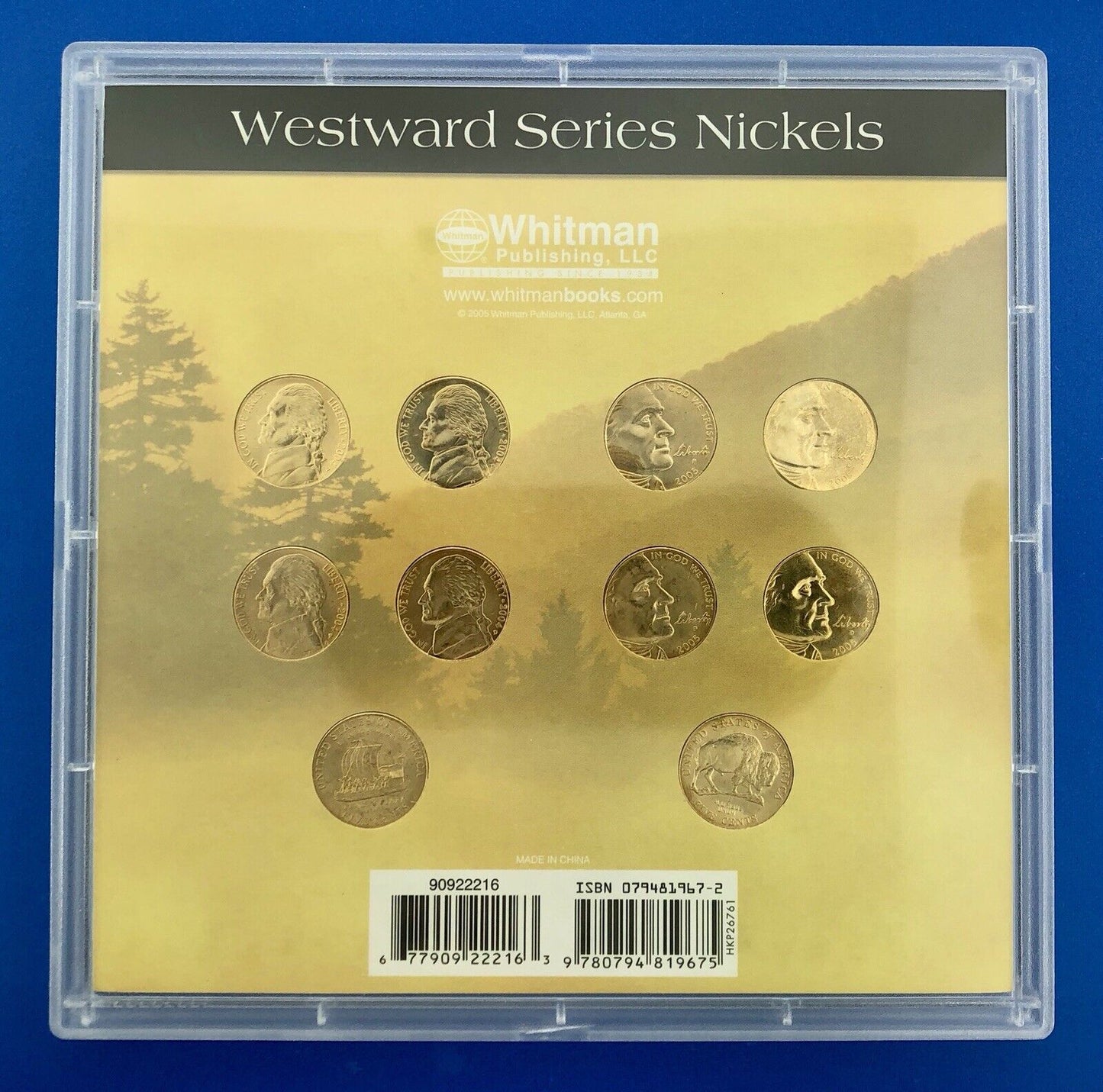 2004 2005 10 Coin Gem BU Westward Series Nickel Coll Whitman Frame Gold Plated