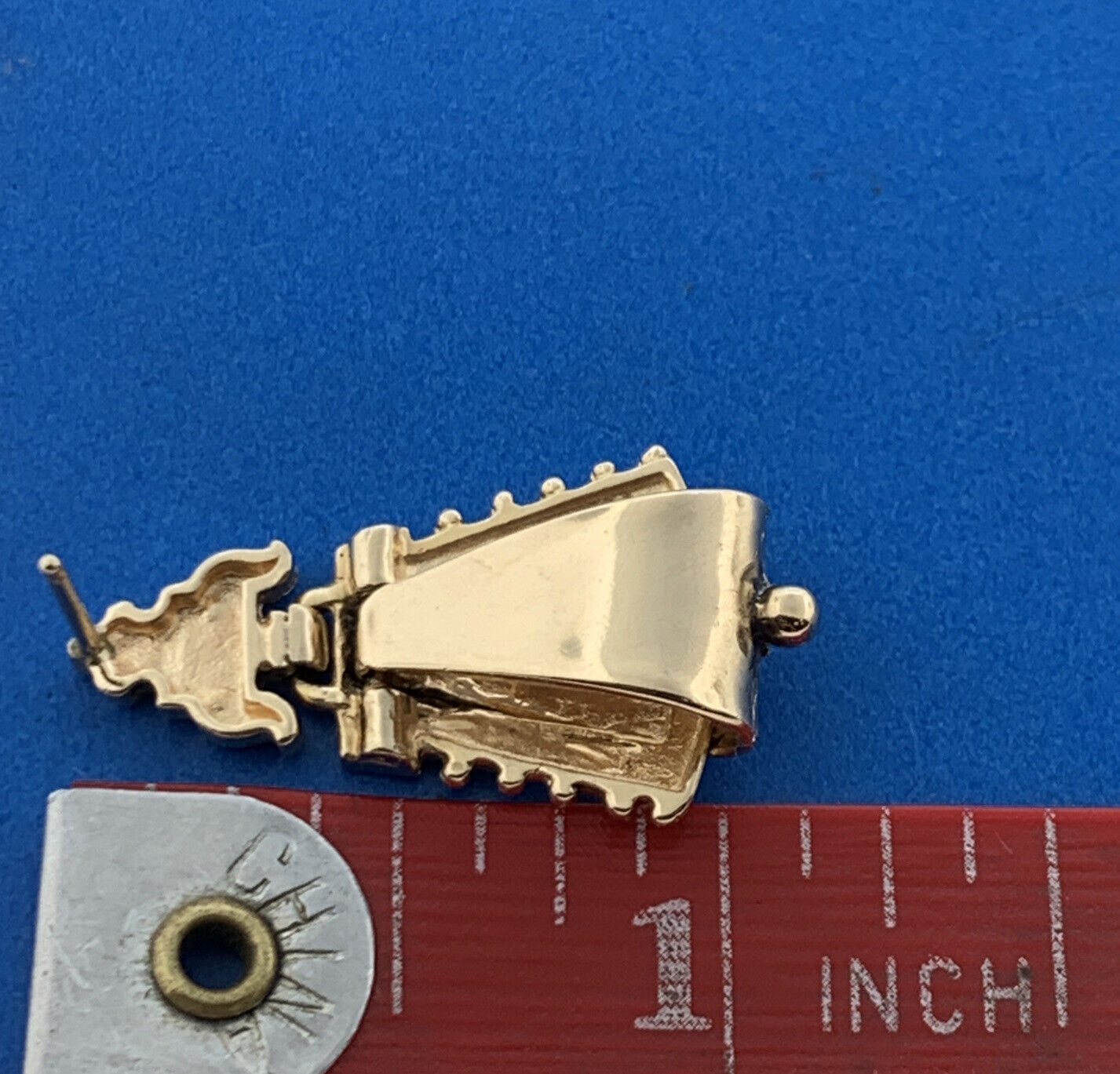 Victorian Etruscan Revival 14K Yellow Gold Black Enamel Doorknocker Earrings