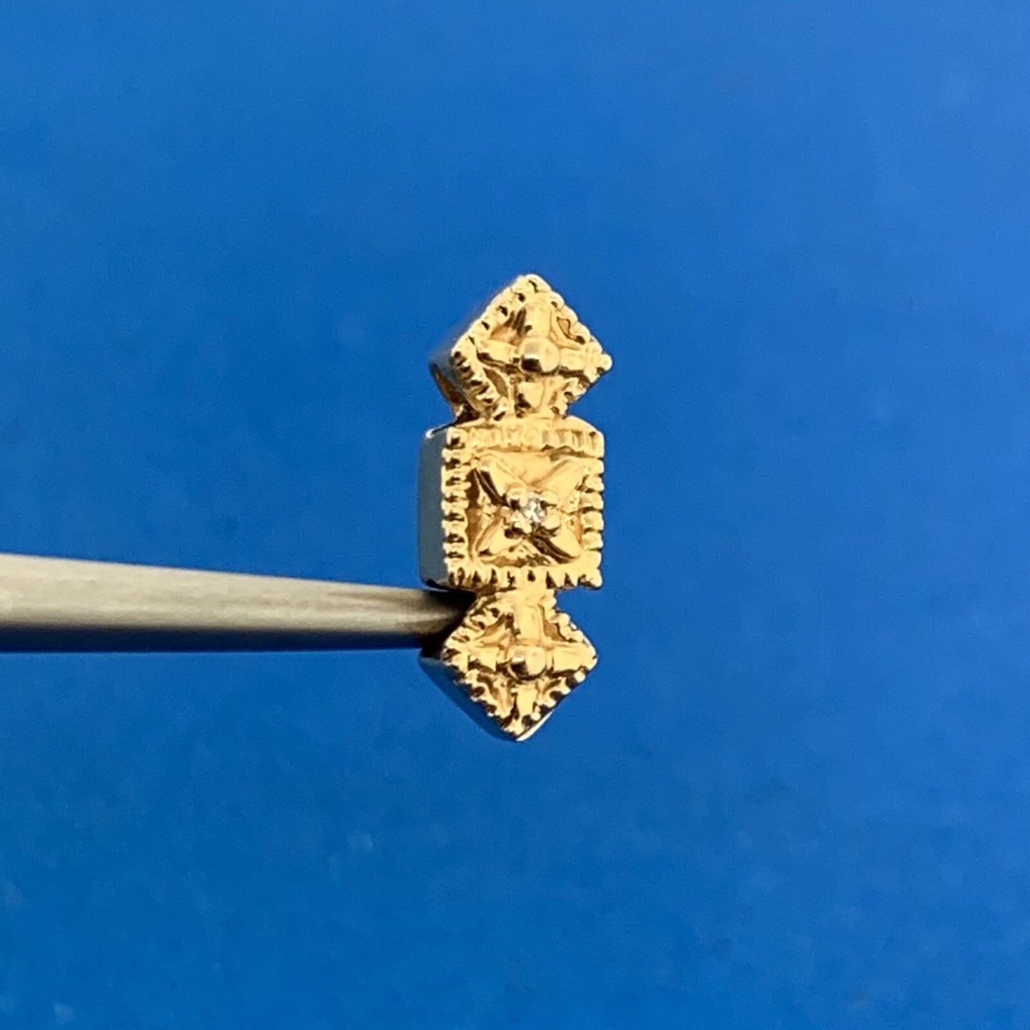Robert KIein KLJCI 14K Yellow Gold Diamond Accented Slide Bracelet Spacer Charm