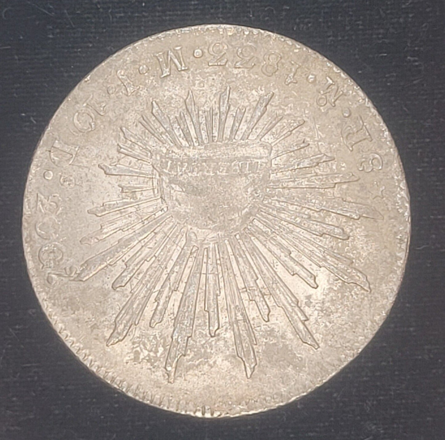 1833 Mo 8R Mexican Mint Mexico M.J. .903 Silver Milled Cap & Rays Libertad Coin