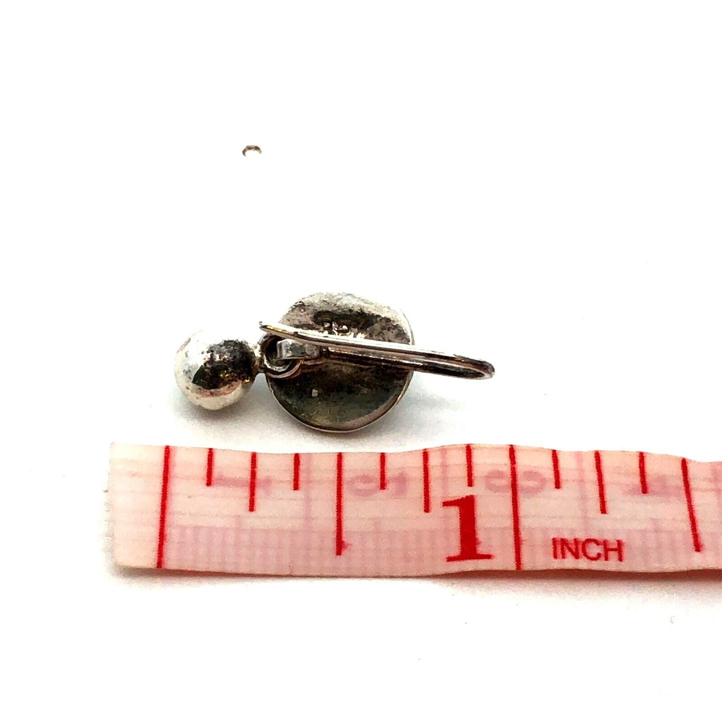 Designer 925 Sterling Silver Garnet Cabochon Drop Dangle Modernist Earrings