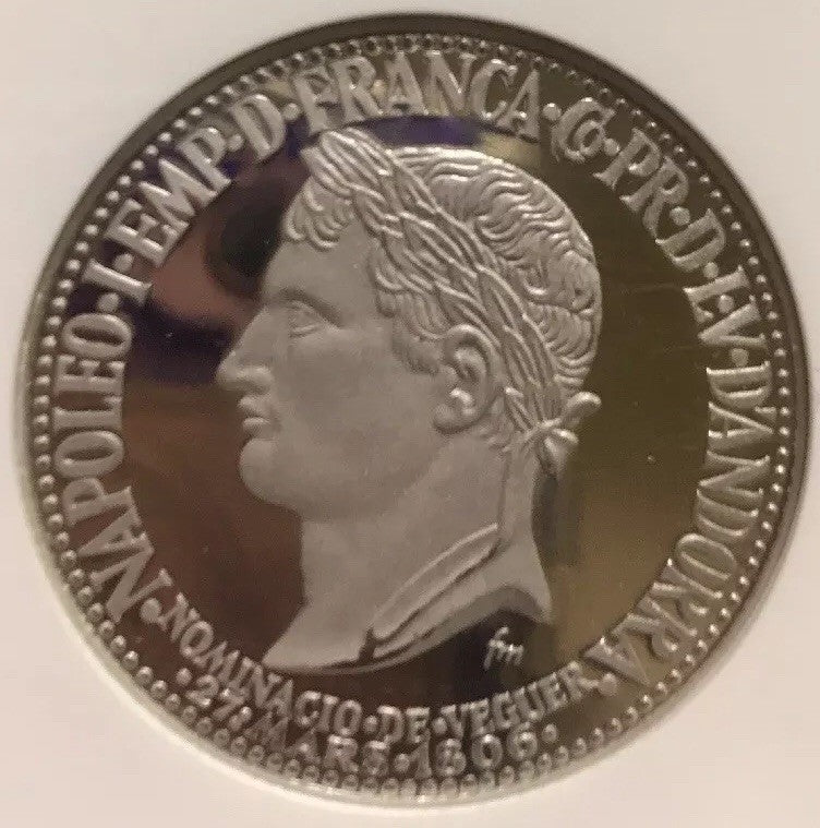 1964 Andorra Platinum 50 Diners Napoleon NGC Proof 64 UC Super Rare 1 Of 3 Mntg