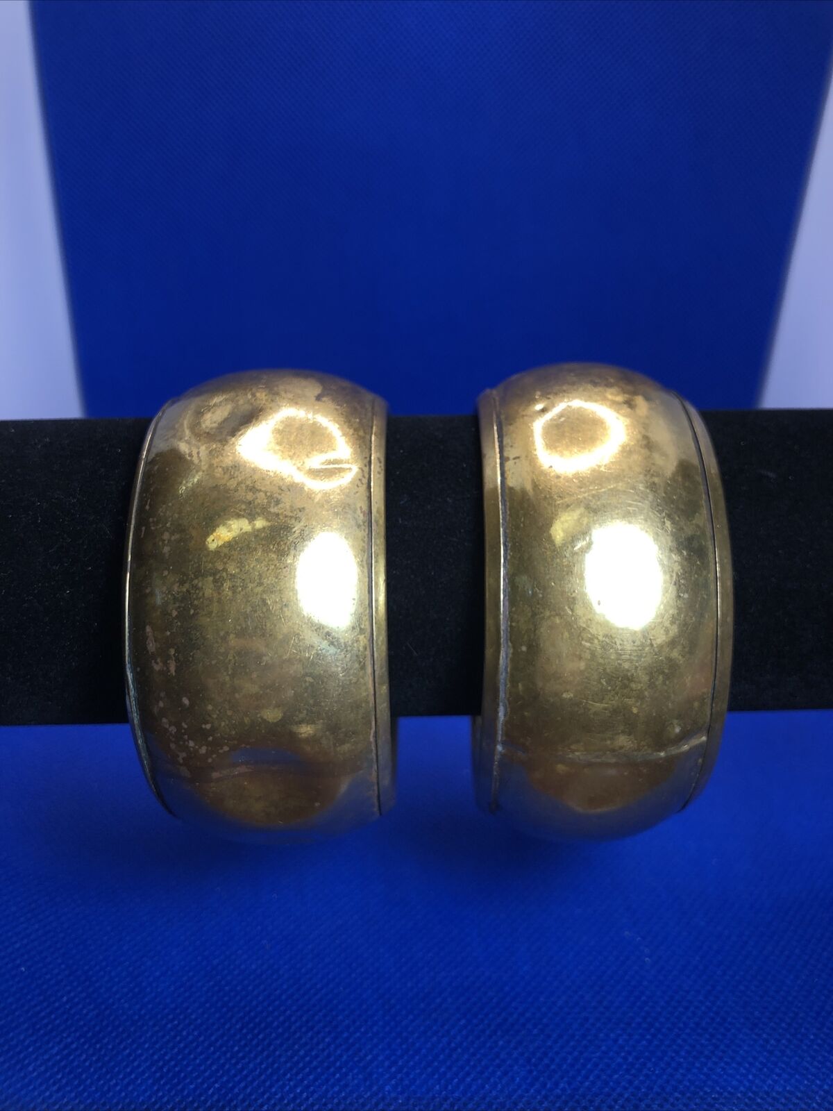 1980's Brass Copper Silver Tone Lot Twenty Bangle And Statement Cuff Bracelets