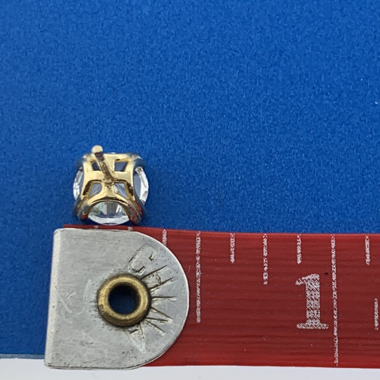 Designer Fuzion Creations Vermeil Sterling Silver 925 Sparkling CZ Stud Earrings