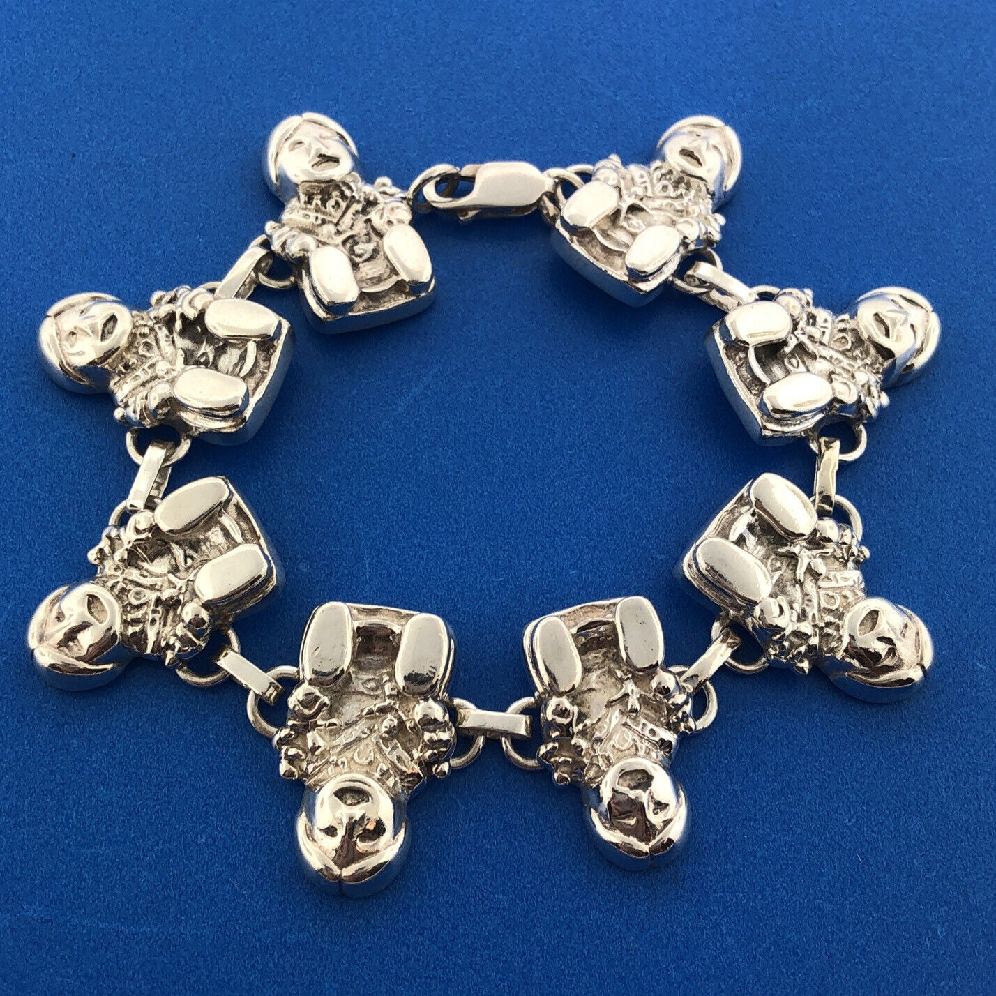Carol Felley Pueblo Sterling Silver Storyteller Doll Statement Panel Bracelet