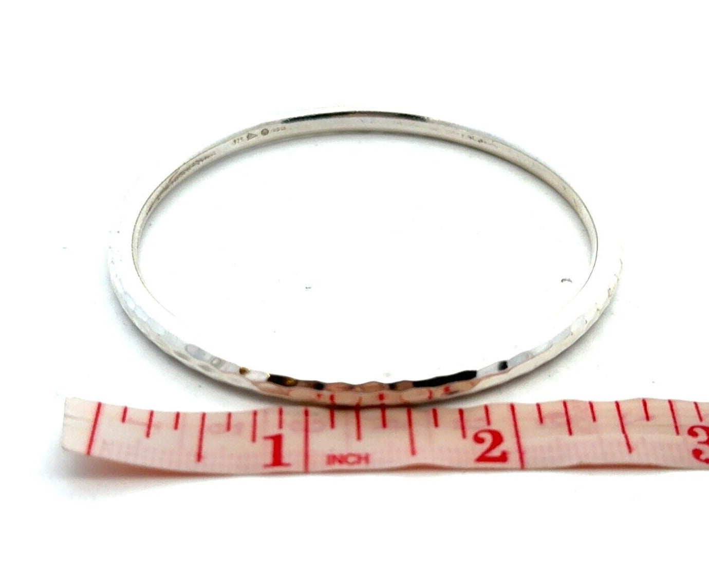 Silpada 925 Sterling Silver Hammered Textured Round Stackable Bangle Bracelet