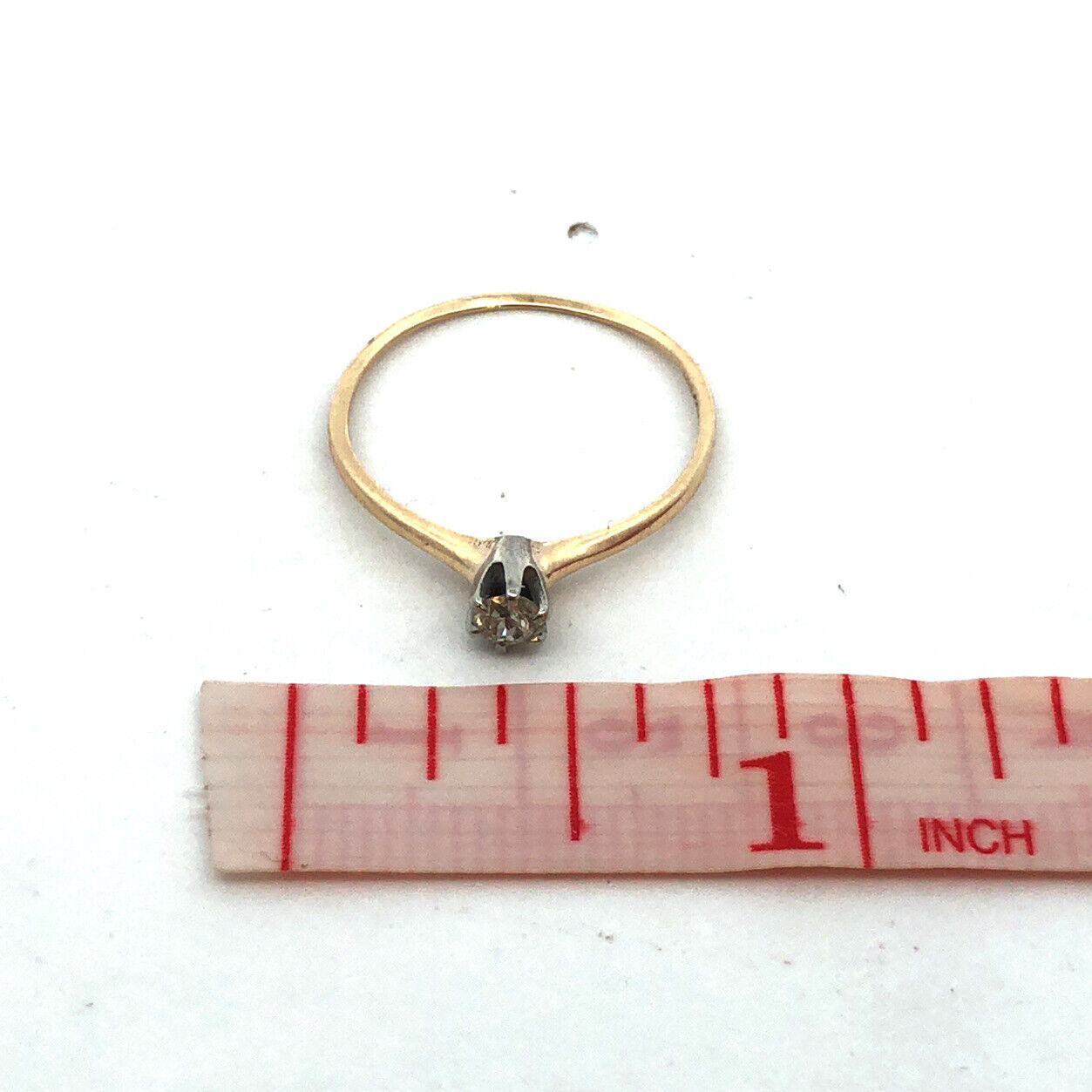 Designer 14K Yellow Gold Round Diamond Solitaire Engagement Wedding Ring