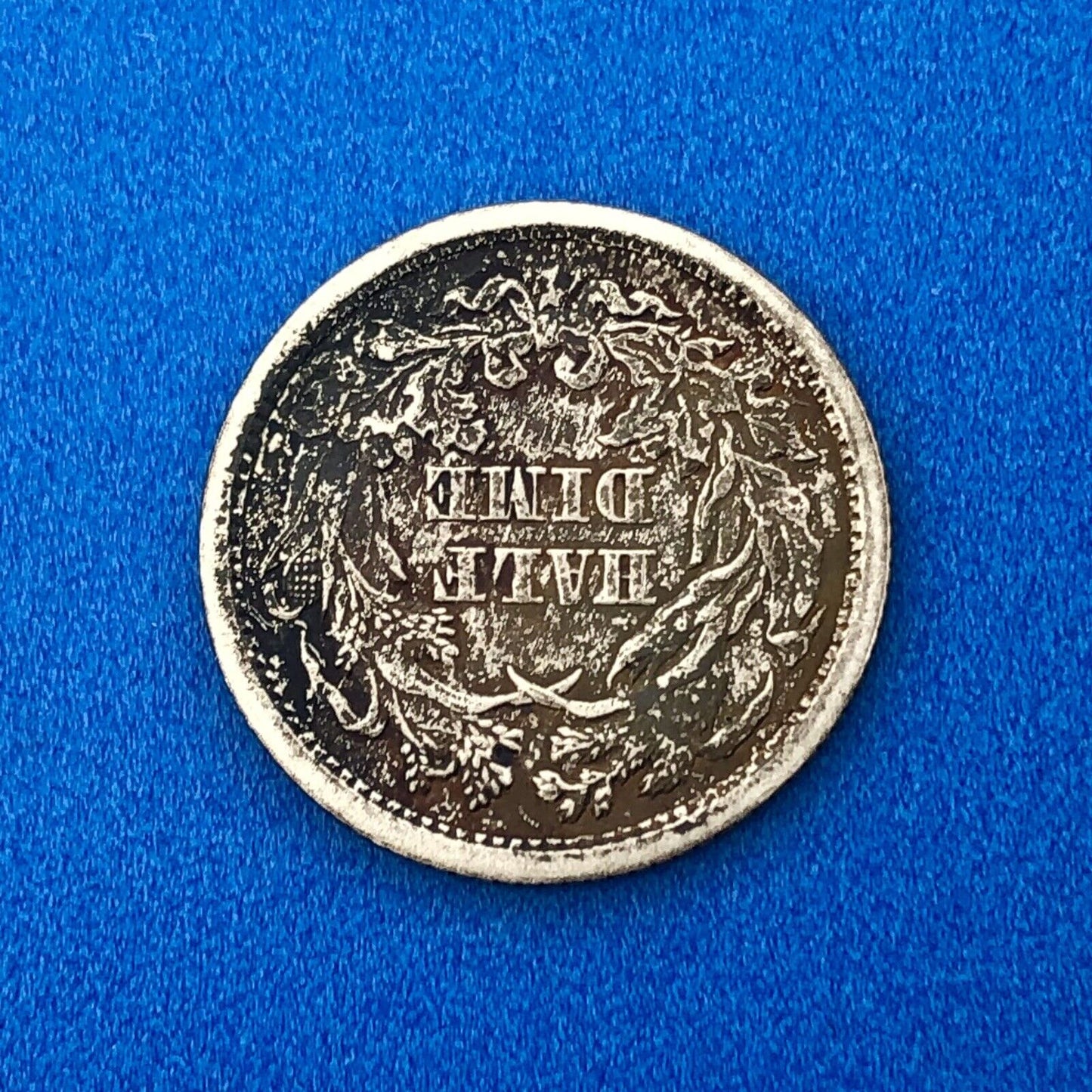 1872 P Silver Seated Half Dime 5c Better Key Nice Rainbow Toning Type Coin