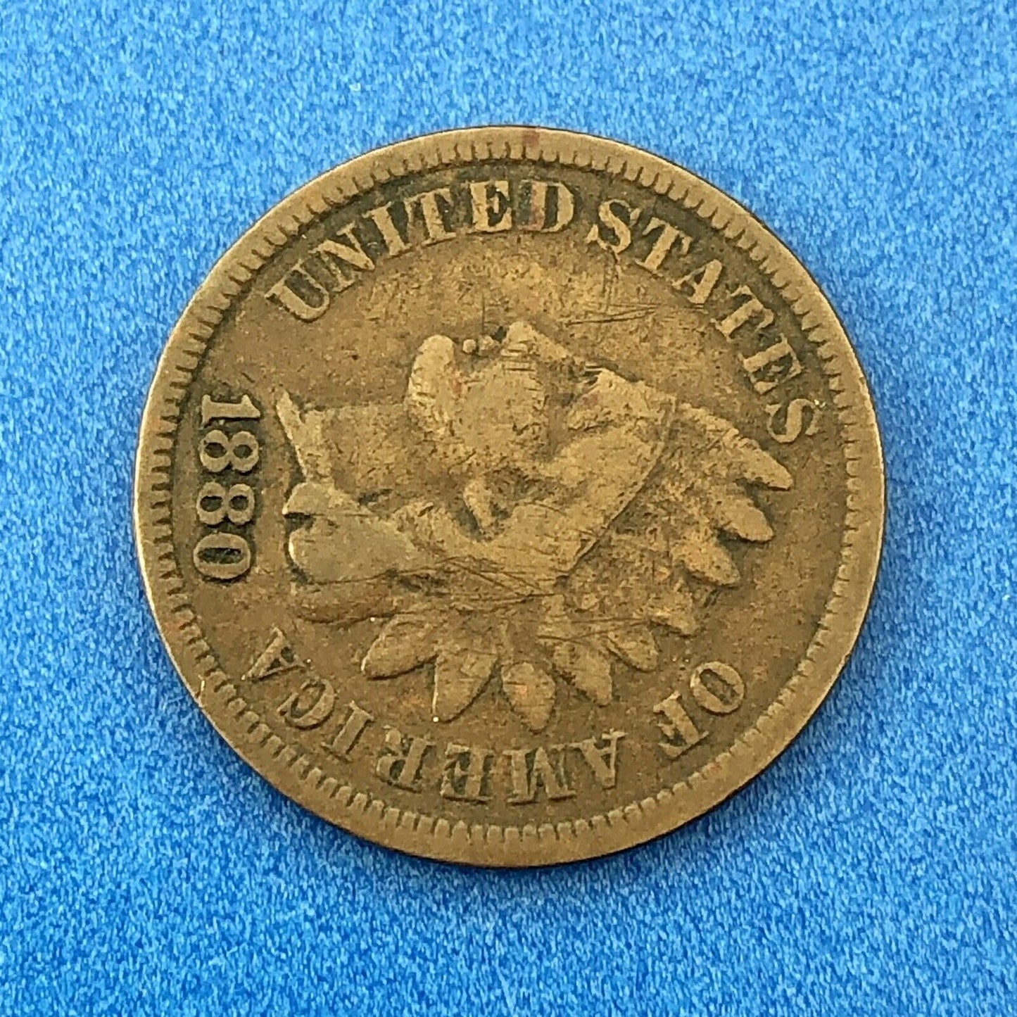 1880 P Indian Head One Cent Penny Type 3 Bronze Better Key Philadelphia Coin