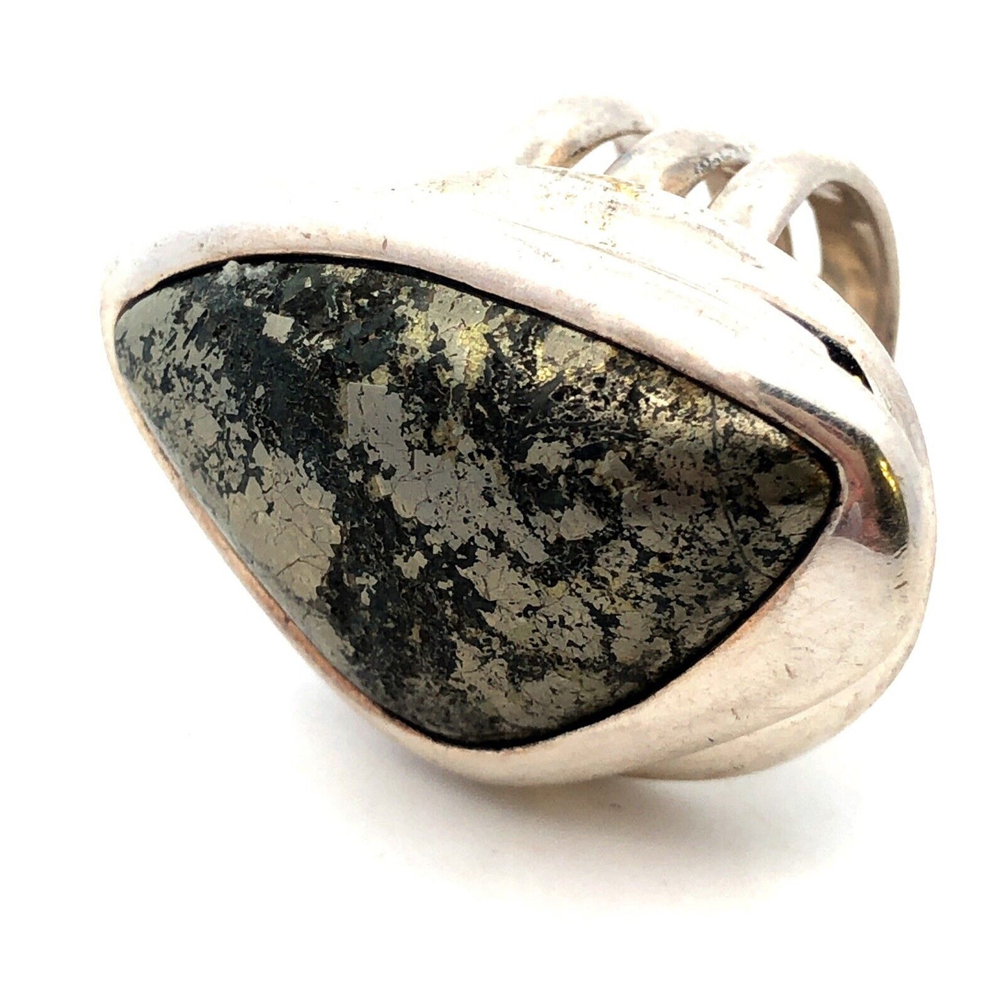 Designer Barse 925 Sterling Silver Rough Cut Hematite Chunky Statement Ring
