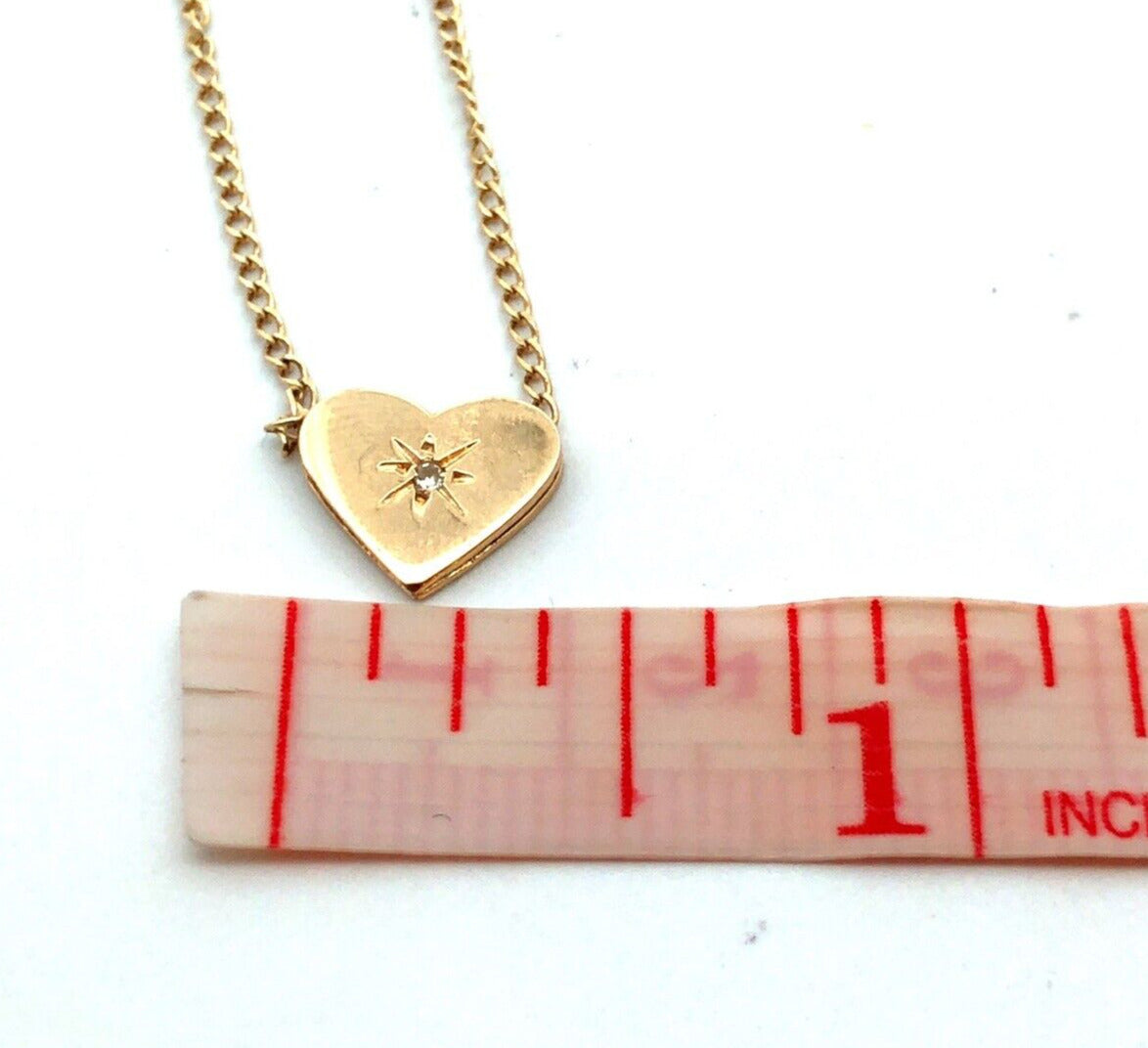 Designer BG 14K Yellow Gold Round Diamond Heart Charm Pendant Necklace