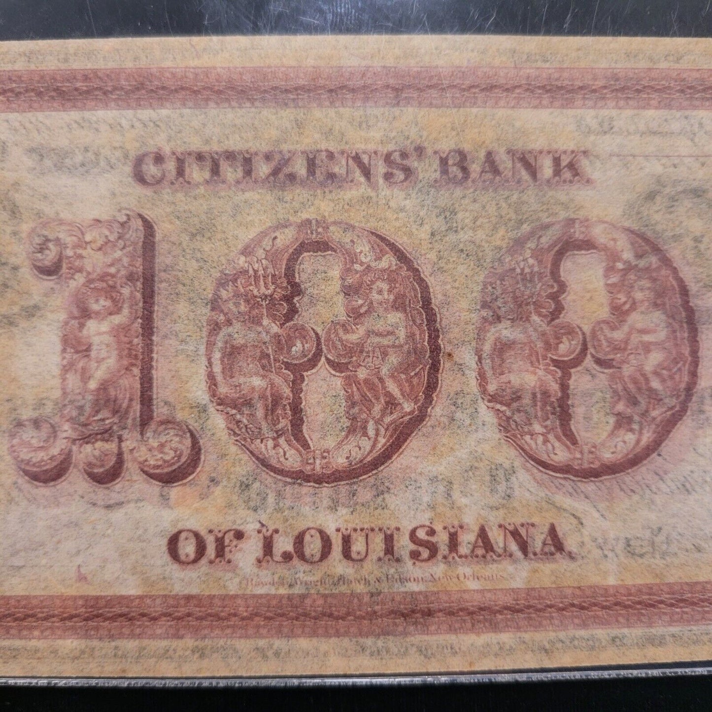 1800s $100 Citizens Bank of Louisiana PCGS Gem New 65PPQ Rare Obsolete Bank Note