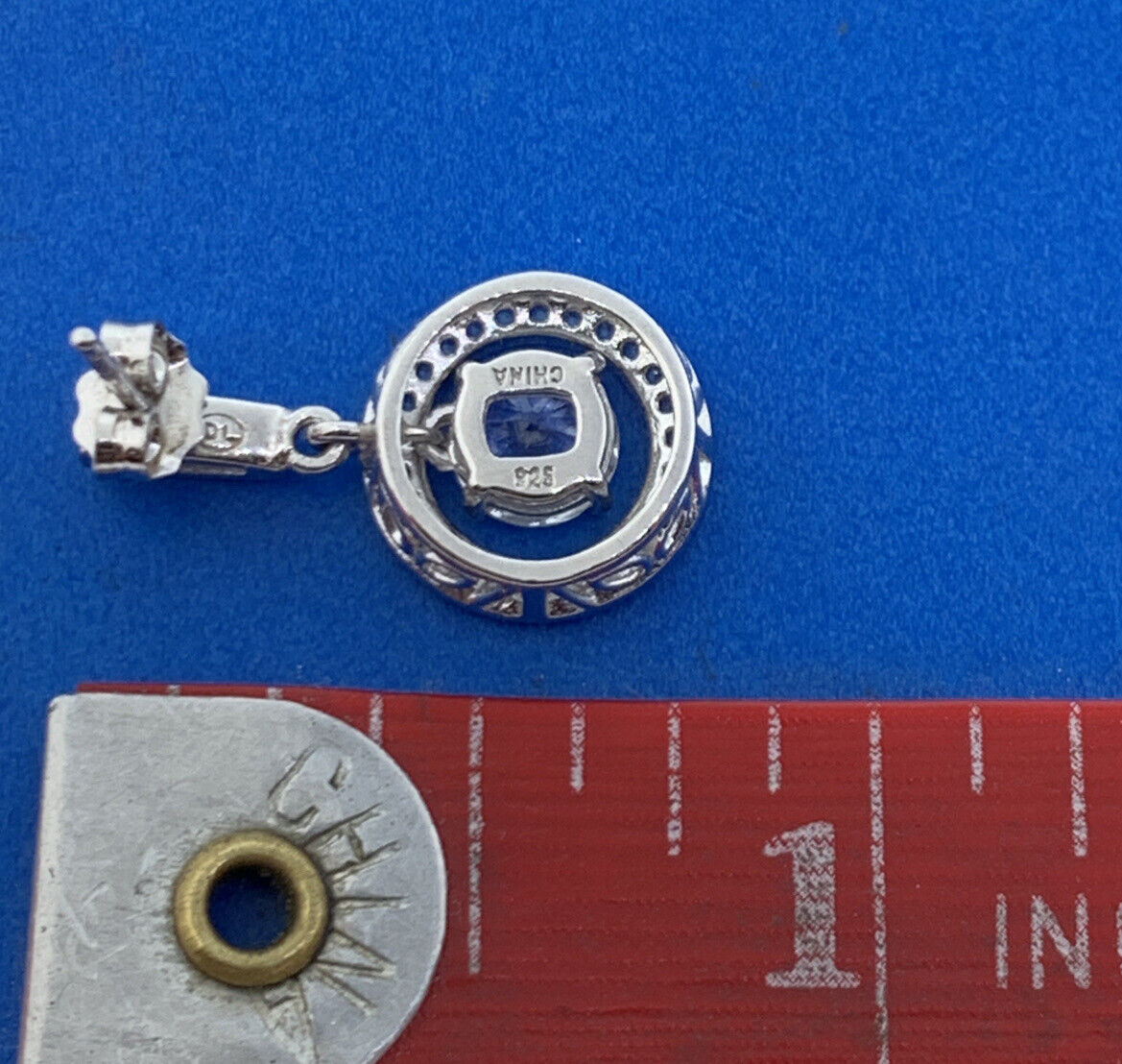 Zales Sterling Silver 925 CZ Cubic Zirconia Halo Accented Drop Dangle Earrings