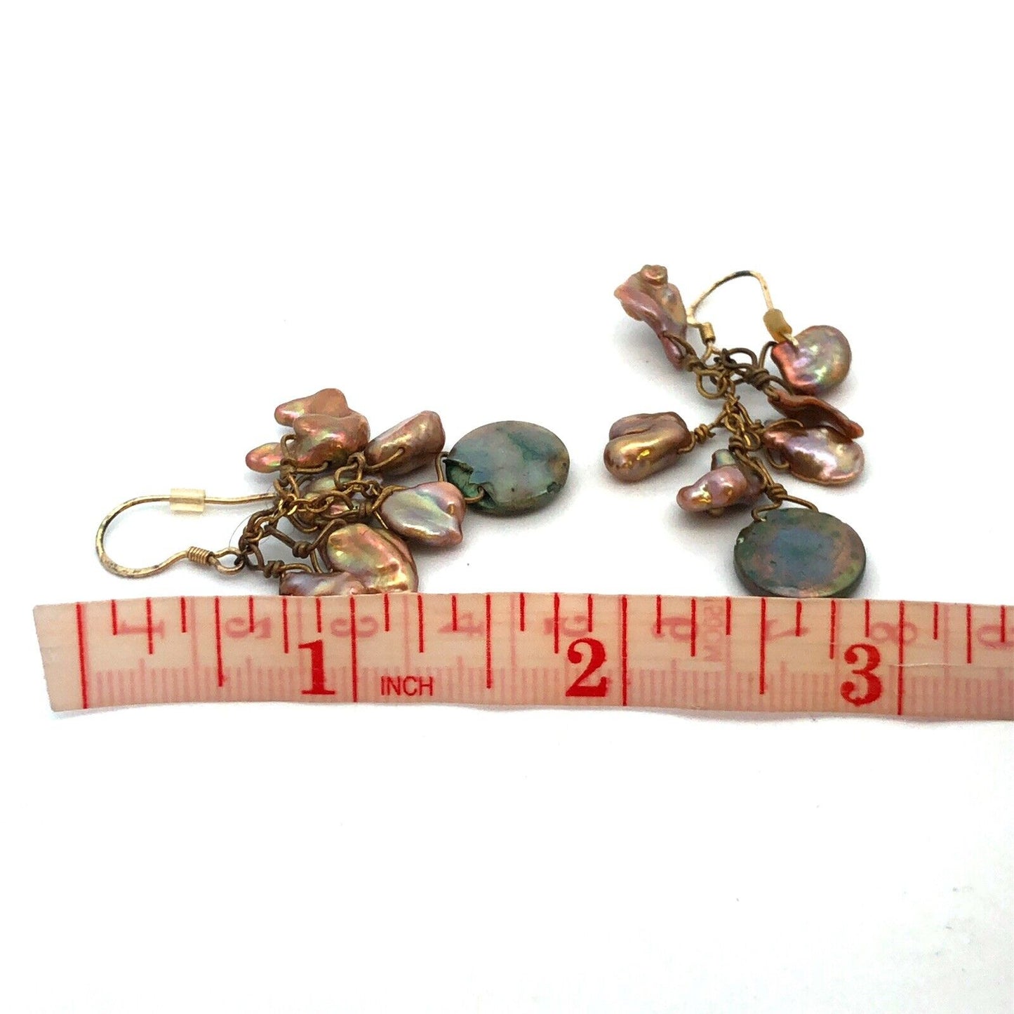 Vintage 925 Sterling Silver Green Jasper Baroque Pearl Necklace Earrings Set